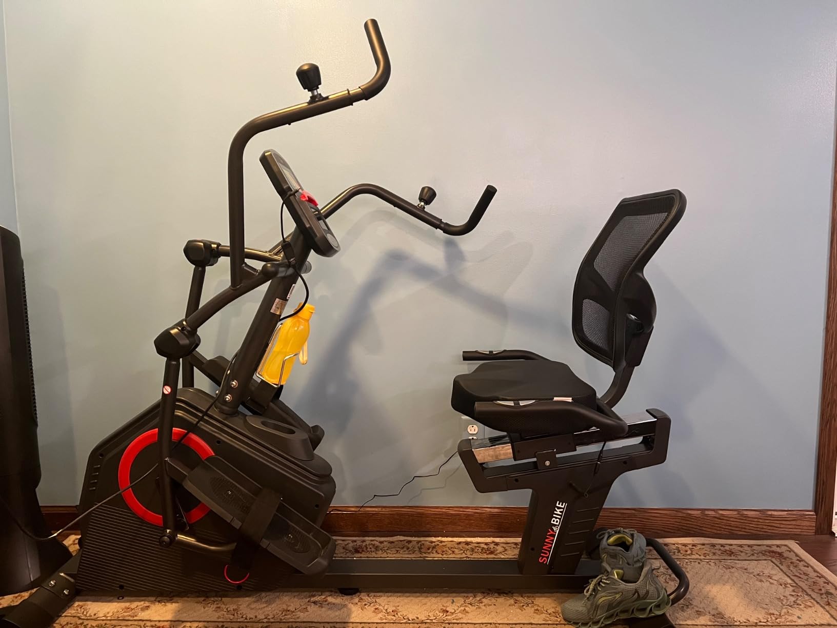 Sunny Health & Fitness Elite Recumbent Cross Trainer & Elliptical Machine with Arm Exercisers for Home Arm/Leg Training, Easy Adjust Seat & Mesh Backrest, Free SunnyFit App Bluetooth Connectivity customer photo 1