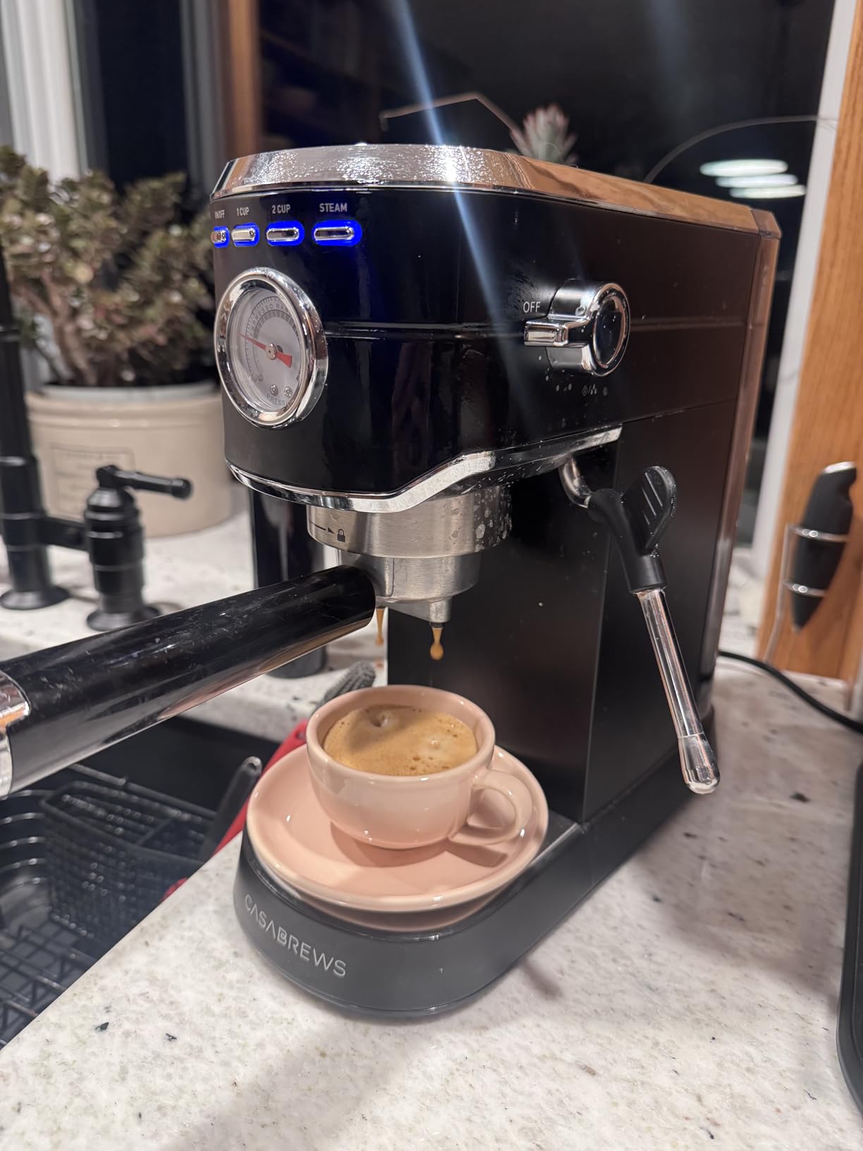 CASABREWS CM5418 Espresso Machine 20 Bar, Compact Espresso Maker with Steam Milk Frother, Stainless Steel Coffee Machine with 34oz Removable Water Tank for Cappuccino, Small Latte Machine, Silver customer photo 1