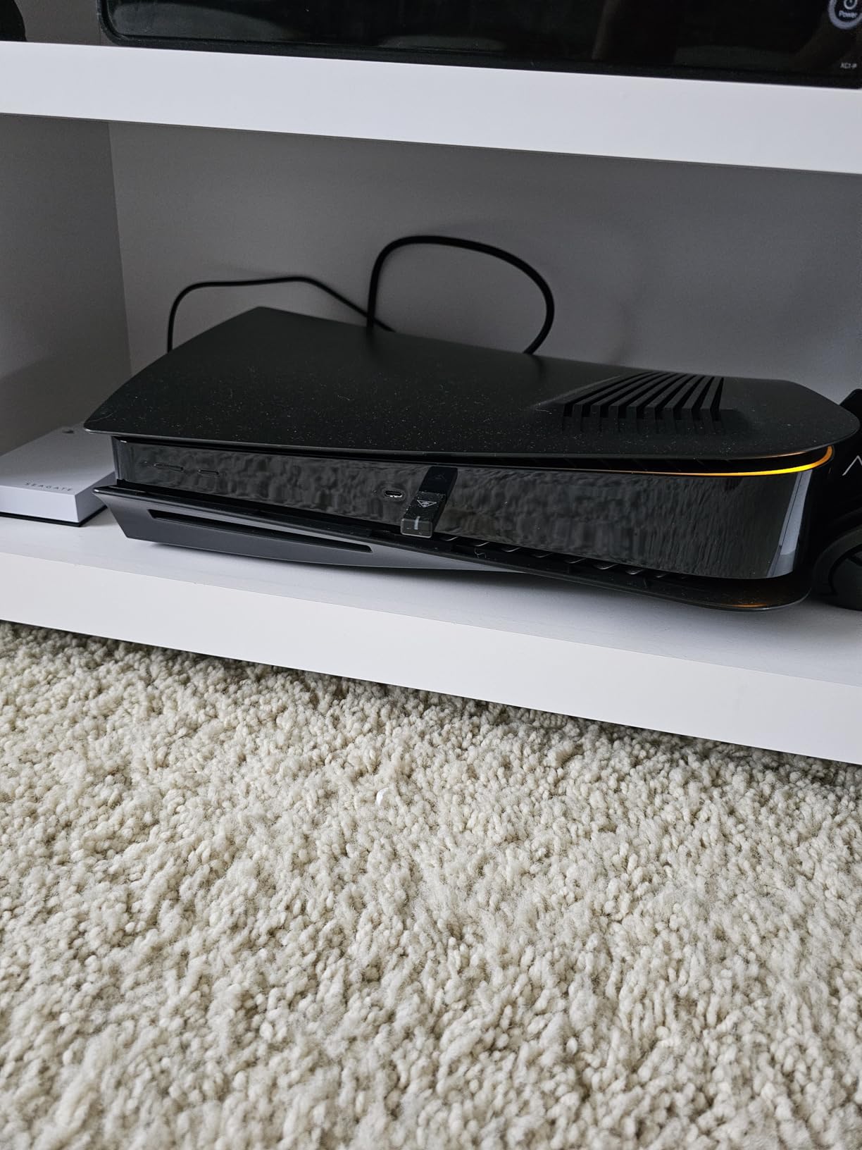 SIKEMAY PS5 Console Cover Plates for Disc Edition, PlayStation 5 Accessories Covers Faceplate Custom Hard Shockproof with Cooling Fan Vents Dust Protective ABS Skins Shell Side Black Panels customer photo 1