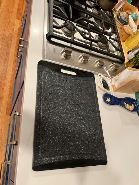 Extra Large Cutting Boards, Plastic Cutting Boards for Kitchen (Set of 3) Cutting Board Set Dishwasher Chopping Board with Juice Grooves Easy-Grip Handles, Dark Grey, Empune customer photo 2