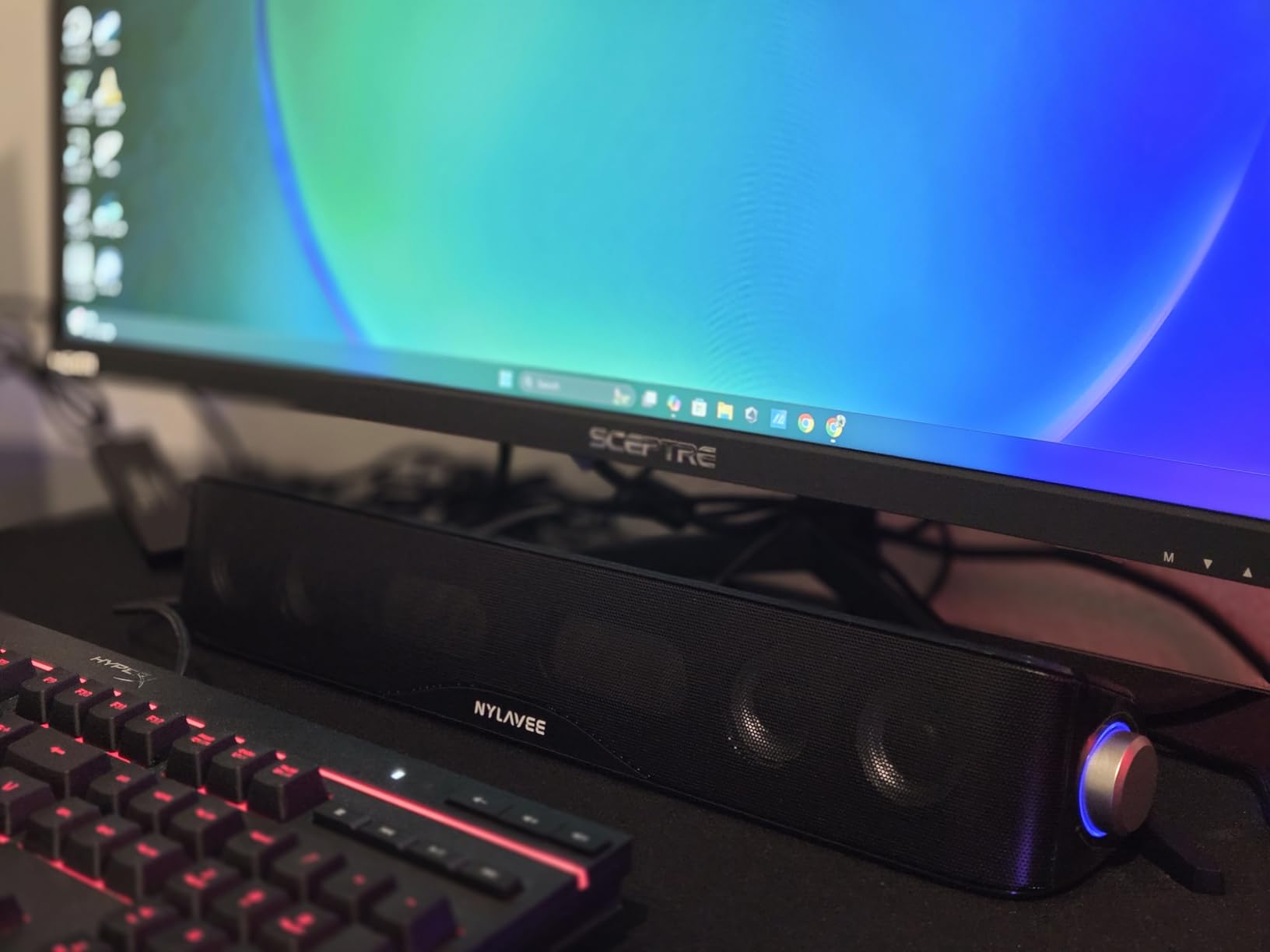 Nylavee Computer Speakers, Hi-Fi Stereo Computer Sound Bar with Bluetooth & 3.5mm Aux, USB/USB-C Powered for Desktop PC, Laptop & Monitor, Built-in Mic and Headphone Jack customer photo 2