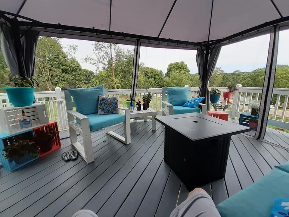Grand patio 10x12 Gazebo, Hardtop Gazebo, Single Roof Pergolas Metal Aluminum Frame UV 50+ Outdoor Canopy with Mosquito Netting and Curtains, Outdoor Shelter for Garden, Lawn, Backyard customer photo 2