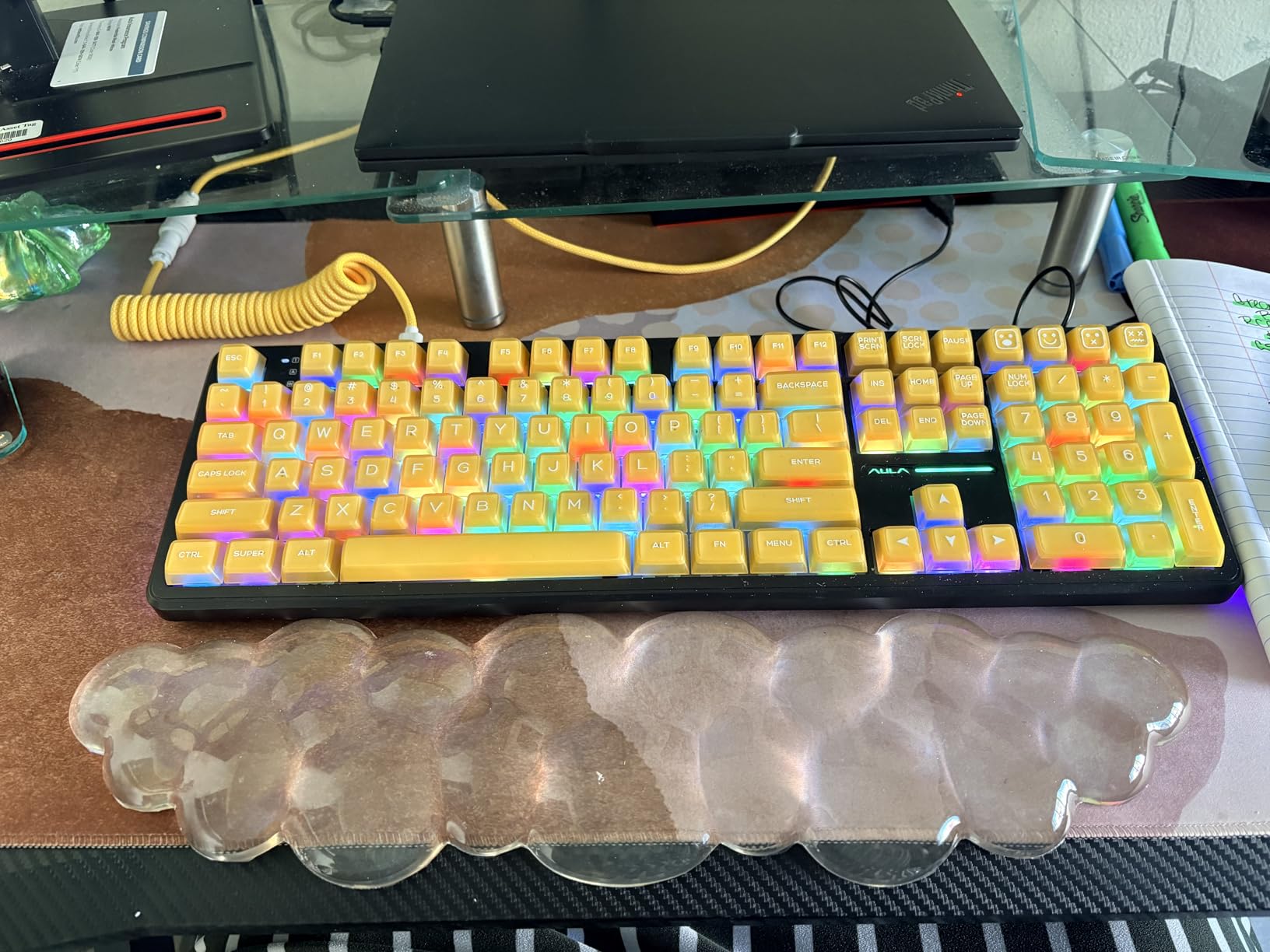 Keychron Custom Coiled Aviator USB-C Cable, White, 5-Pin (GX12) Detachable Metal Connector, USB-A Adapter, Durable Braided Cable for Mechanical Keyboards, Charging & Data Transfer customer photo 1