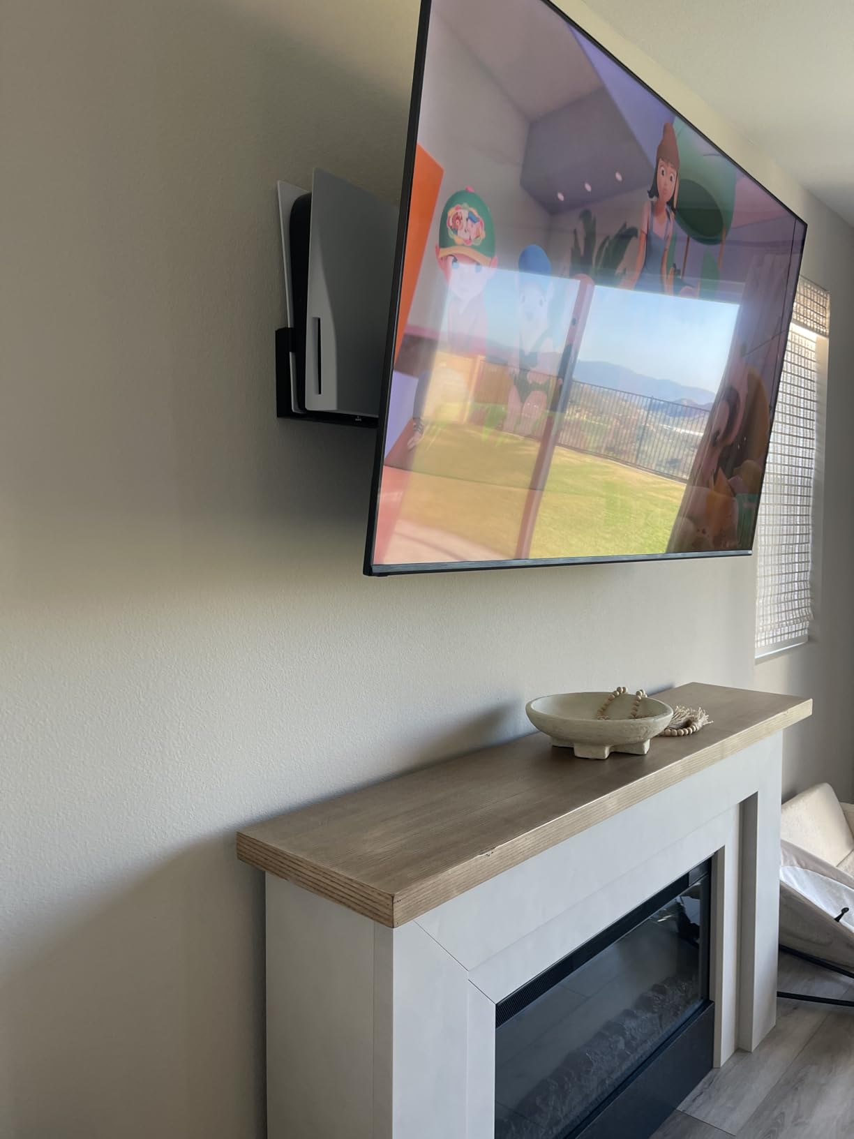 Monzlteck Wall Mount Holer for PS5 Original/Slim/Pro (Disc and Digital)+Controller Holder,All Metal Vertical Hanging On Wall with Power Botton Left/Right customer photo 1