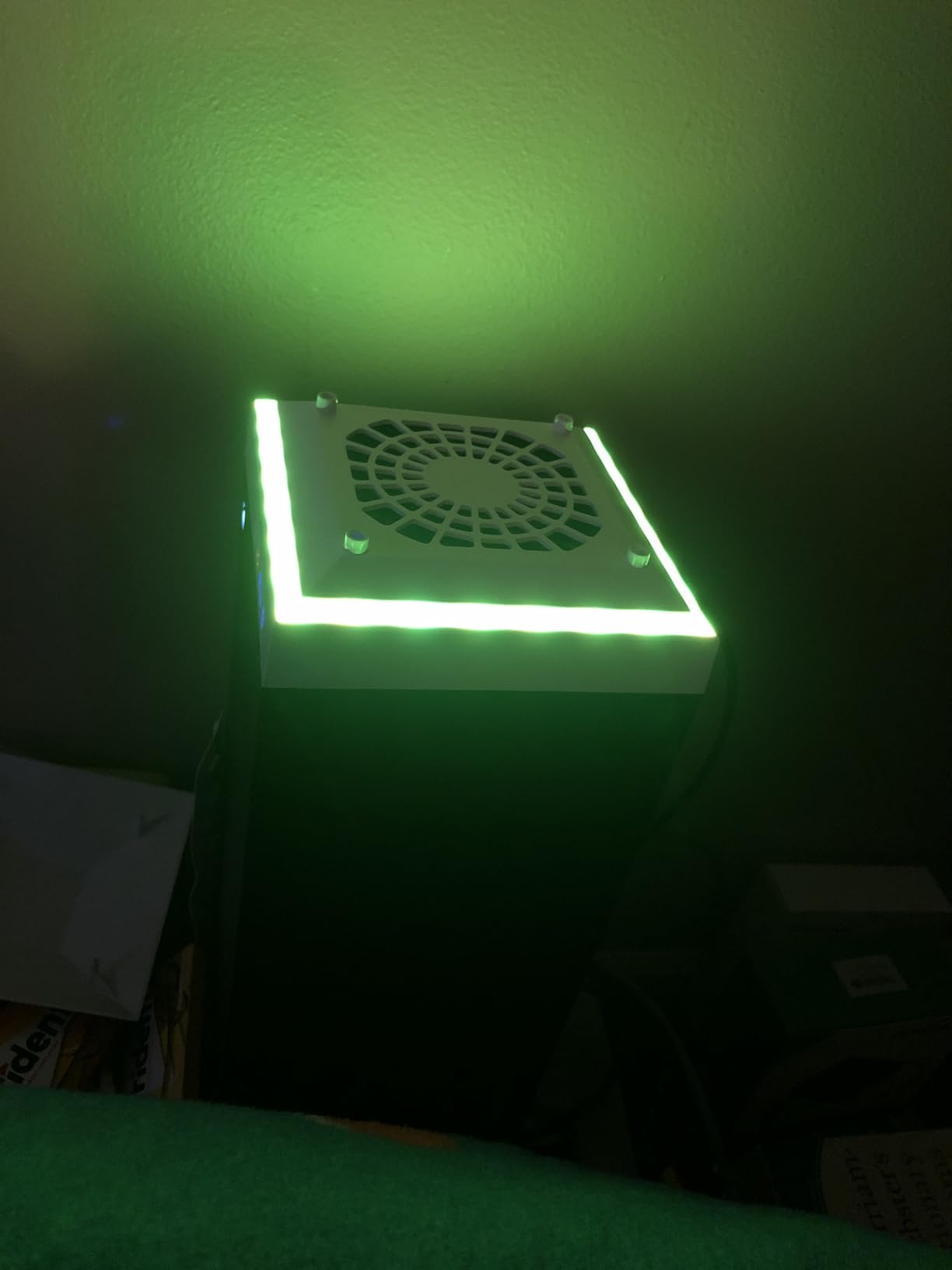 MENEEA Cooling Fan Dust Proof for Xbox Series X Console with Colorful Light Strip,Dust Cover Filter,Rubber Dust Plugs,Low Noise Top Fan with 3 Gears,Cooler&Light Independent Touch Switch, 2 USB Port customer photo 2