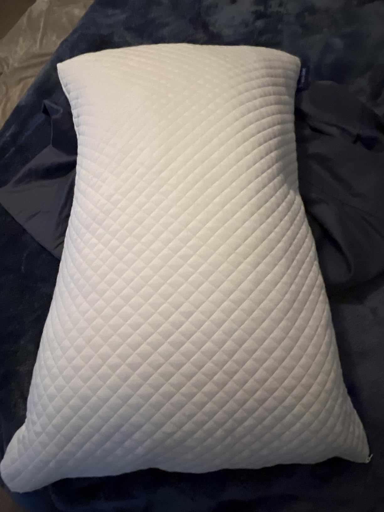 DreamyBlue Signature Pillow w/Adjustable Loft - Shredded Memory Foam Fill - Neutral Alignment for Side, Back, and Stomach Sleepers - Washable Bamboo Rayon Cover - CertiPUR-US Certified Foam (Queen) customer photo 2