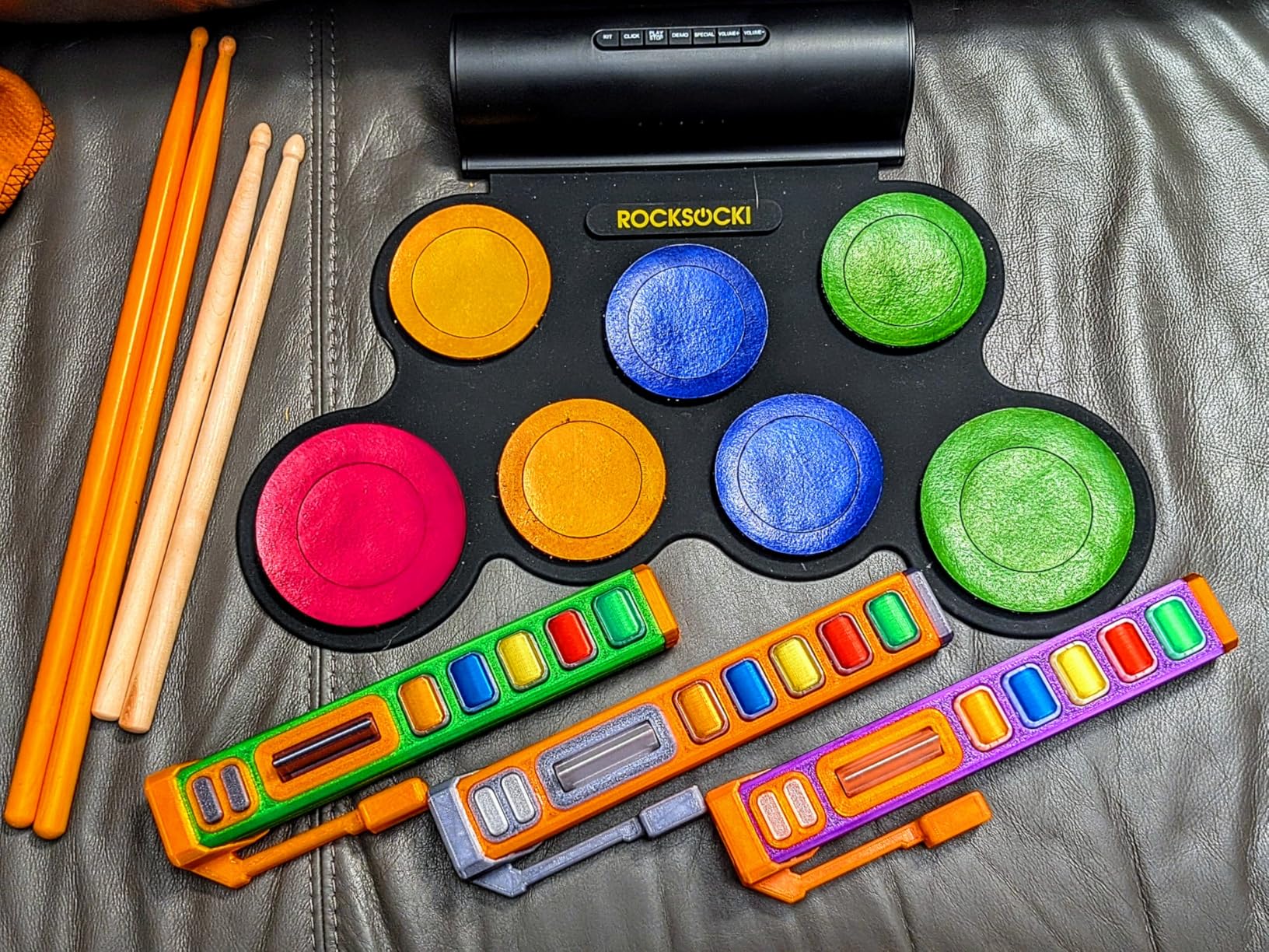 ROCKSOCKI Electric Drum Set 9-Pad With Headphone, Bigger Roll-up Drum Pad USB MIDI Game, Built-in Speaker, Drum Sticks, Foot Pedals 10 Hours Playtime Holiday Xmas Birthday Gift for Kids customer photo 1