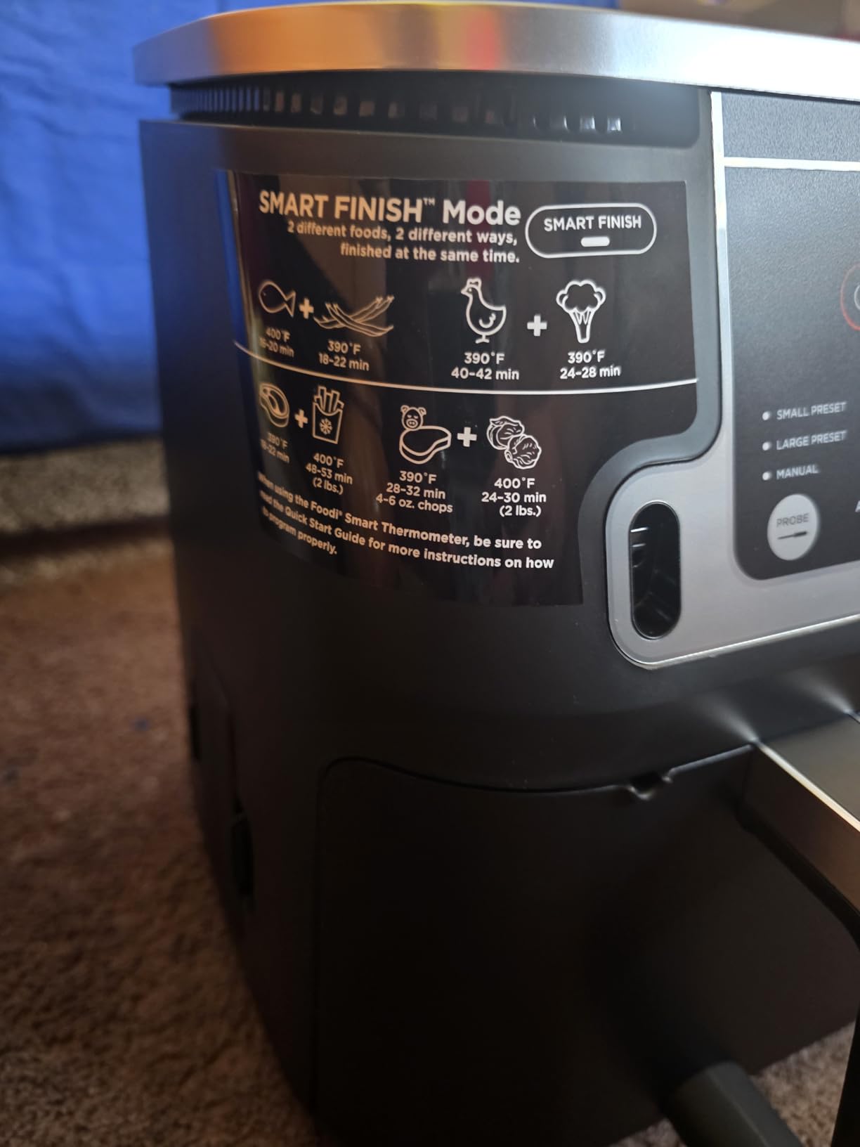 Ninja DZ550 Foodi 10 Quart 6-in-1 DualZone Smart XL Air Fryer with 2 Independent Baskets, Smart Cook Thermometer, Black customer photo 1