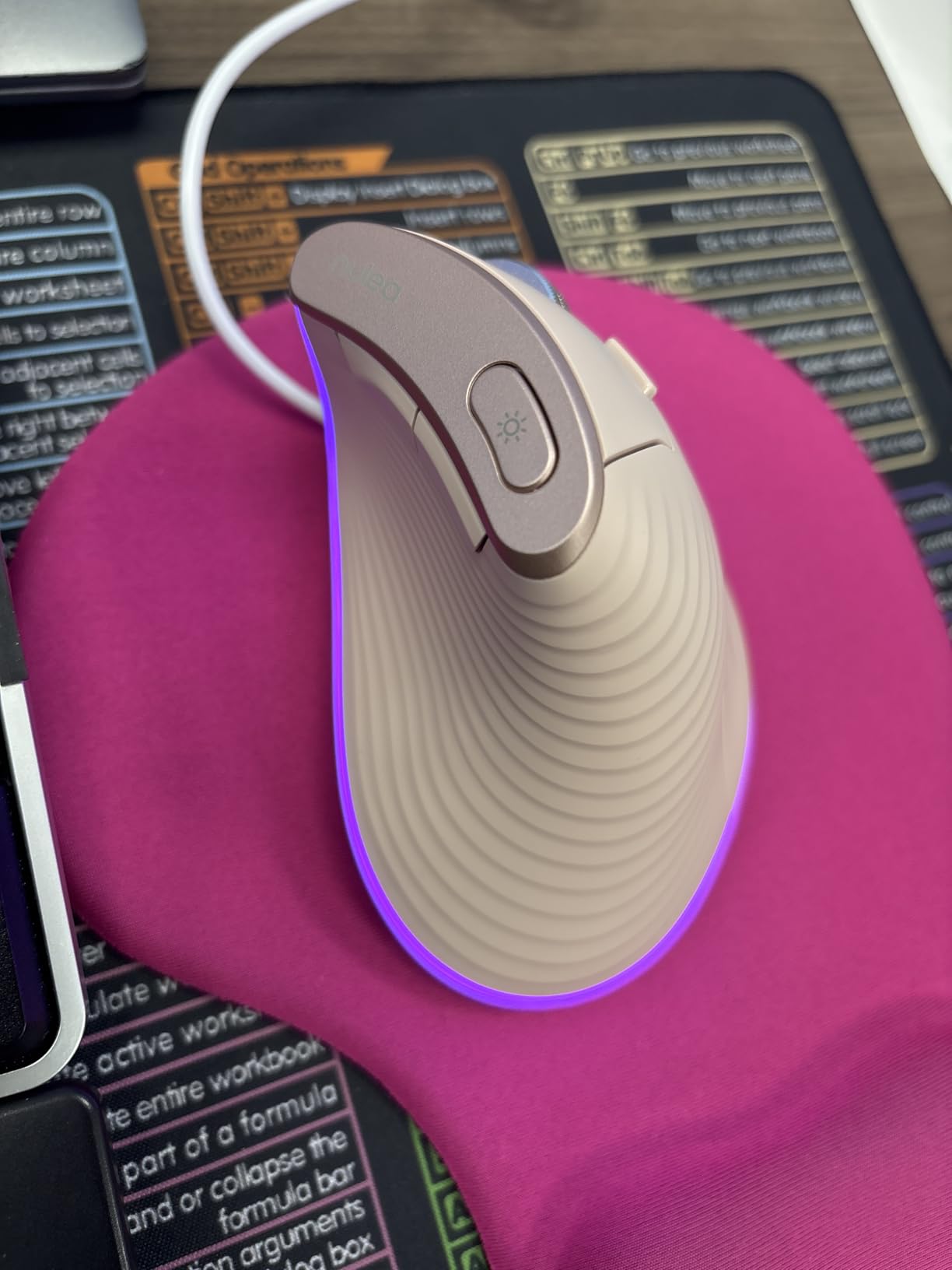 Nulea M504 Wired Vertical Mouse, USB Ergonomic Optical Mouse with 4 Adjustable DPI, 11 RGB Backlight Modes, Compatible for Laptop, PC, Desktop, Mac, Grey customer photo 1