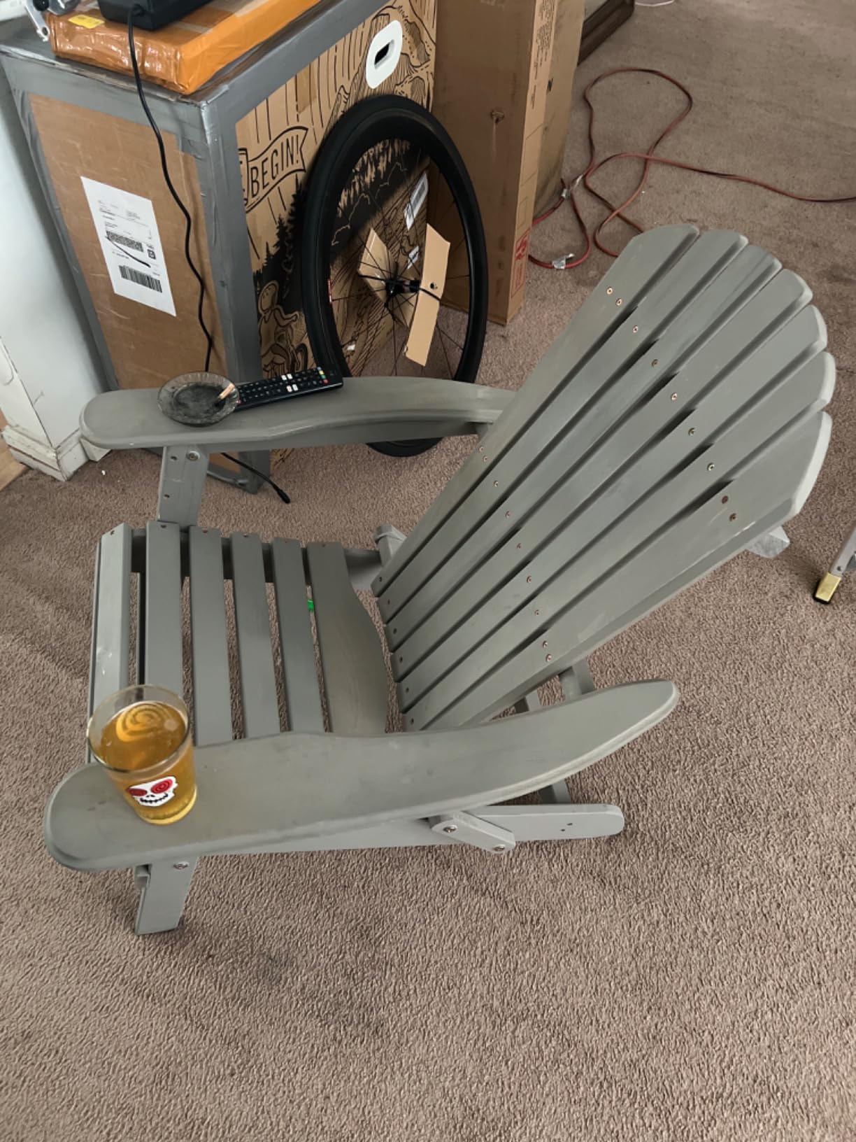 Outdoor Wooden Folding Adirondack Chair Set of 2 with Pre-Assembled BackRest, Wood Patio Chair for Garden Backyard Porch Pool Deck Firepit customer photo 1