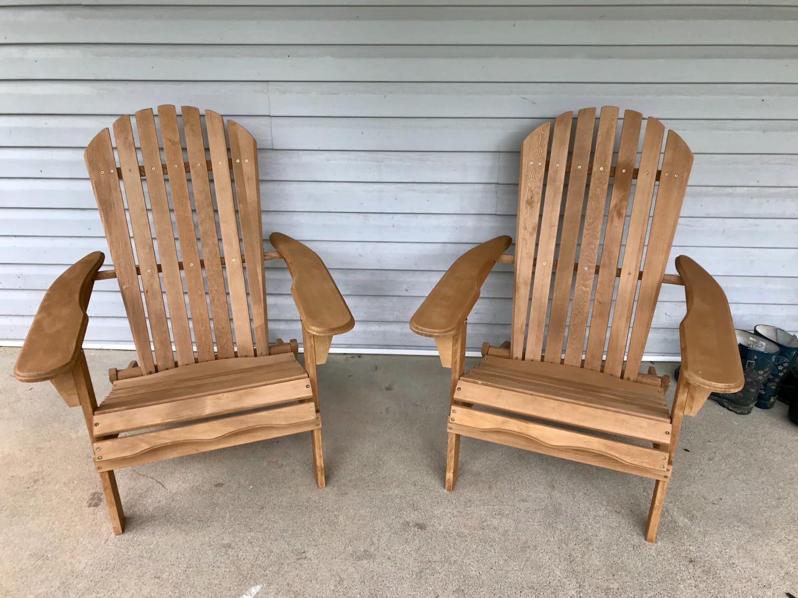 Outdoor Wooden Folding Adirondack Chair Set of 2 with Pre-Assembled BackRest, Wood Patio Chair for Garden Backyard Porch Pool Deck Firepit customer photo 2