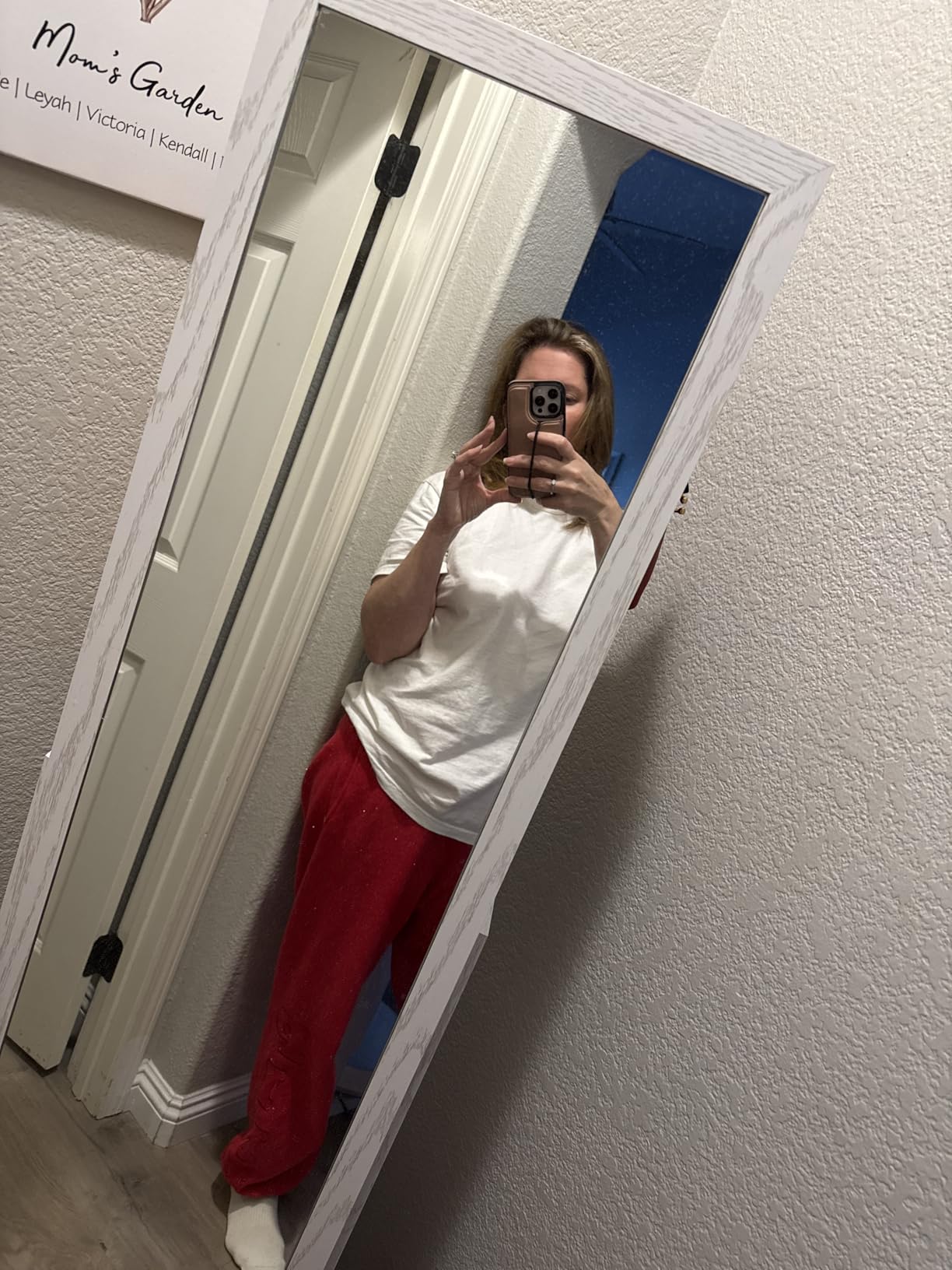 Nicetree 360° Swivel Jewelry Cabinet with Lights, Touch Screen Vanity Mirror, Rotatable Full Length Mirror with Jewelry Storage, Standing Jewelry Armoire Organizer, Foldable Makeup Shelf, White customer photo 1