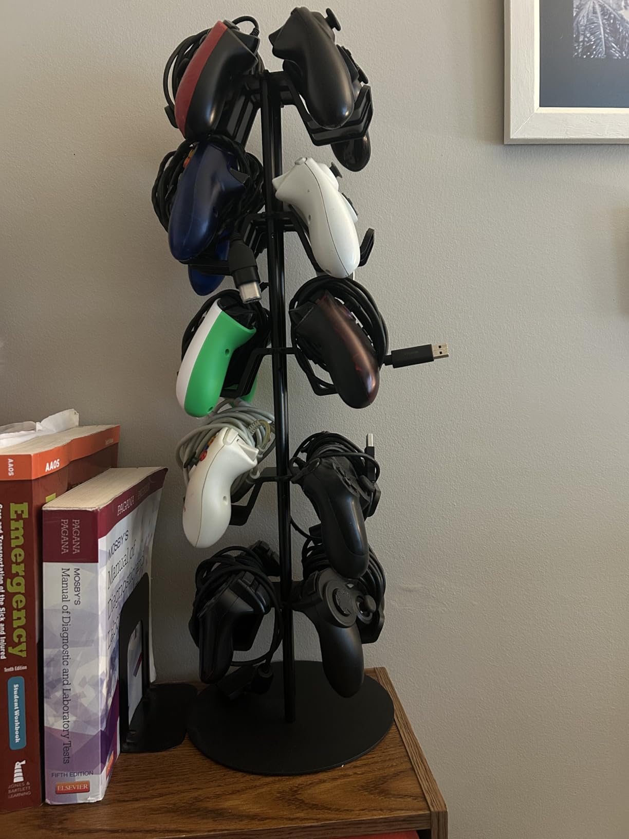 Kytok Controller Stand 4 Tiers with Cable Organizer for Desk, Universal Headphone Stand Compatible with Xbox PS5 PS4 Console Nintendo Switch, Headset Holder & Desk Mounts for 8 Packs Controller customer photo 2