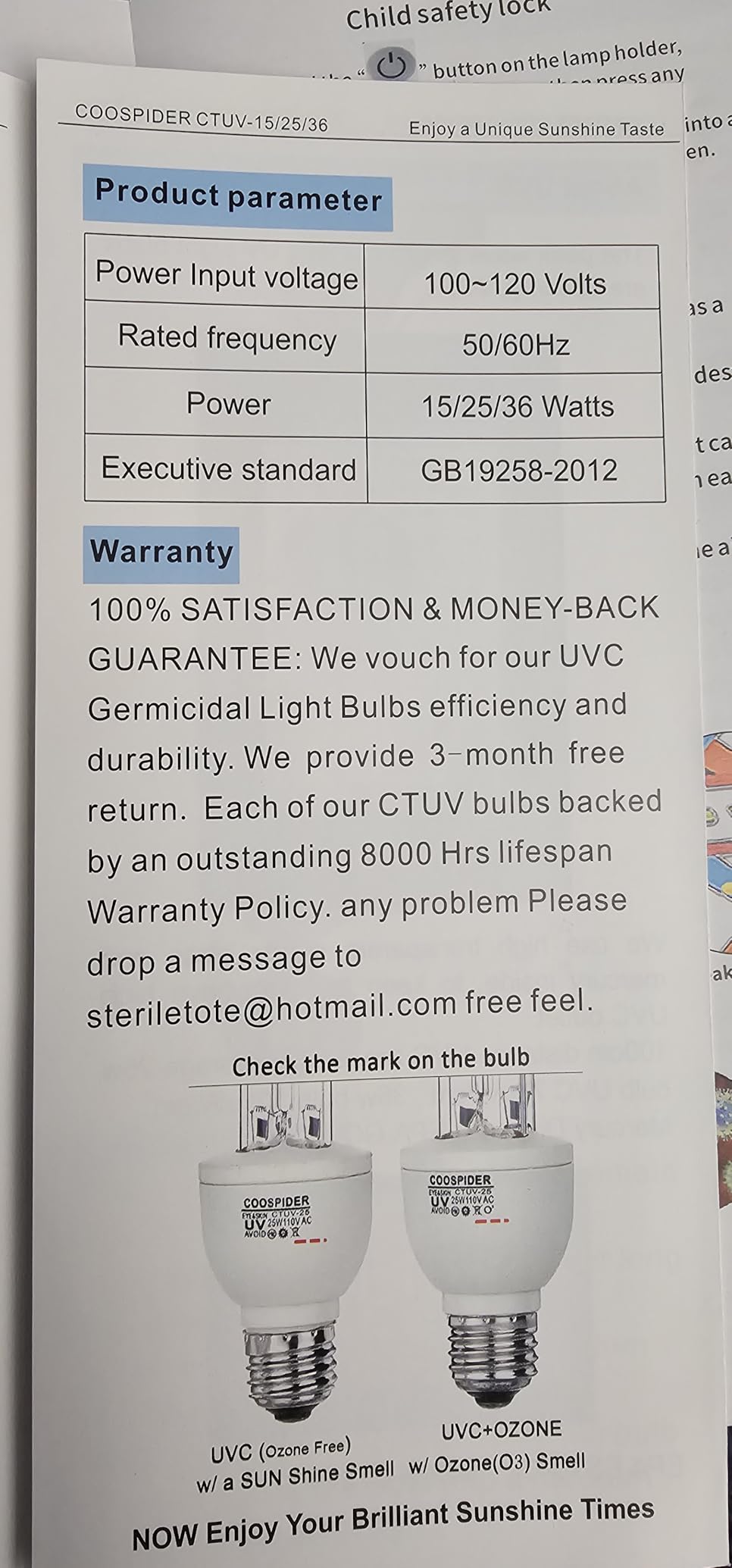 36Watts UV Sanitizer Lamp with Remote Control Powerful Ozone UVC Light with E26 Base for Basement/Bedroom/Kitchen/Office/Storehouse/Car, 3-Gear Timer 110V with Ozone-- Perfect Father's Day Gifts customer photo 1