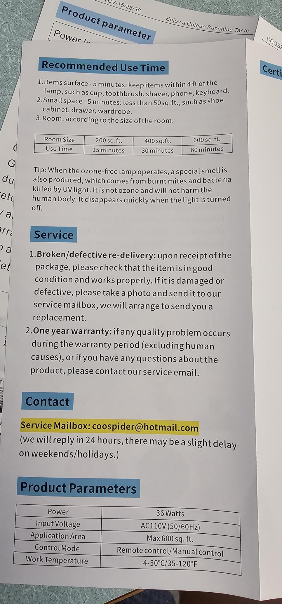 36Watts UV Sanitizer Lamp with Remote Control Powerful Ozone UVC Light with E26 Base for Basement/Bedroom/Kitchen/Office/Storehouse/Car, 3-Gear Timer 110V with Ozone-- Perfect Father's Day Gifts customer photo 2