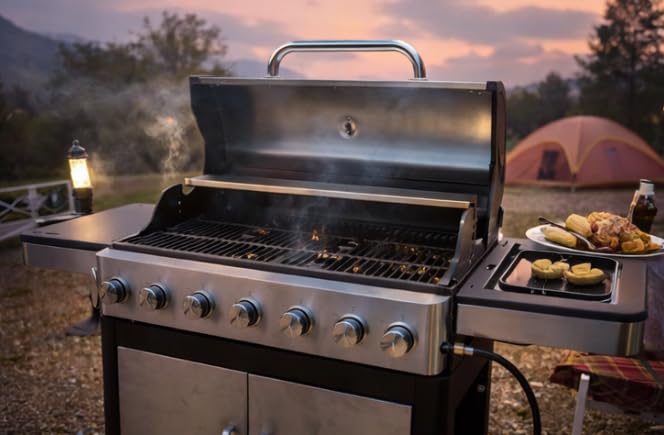 Captiva Designs 4-Burner Propane Gas BBQ Grill with Side Burner & Porcelain-Enameled Cast Iron Grates, 42,000 BTU Output Stainless Steel Grill for Outdoor Cooking Kitchen and Patio Backyard Barbecue customer photo 2