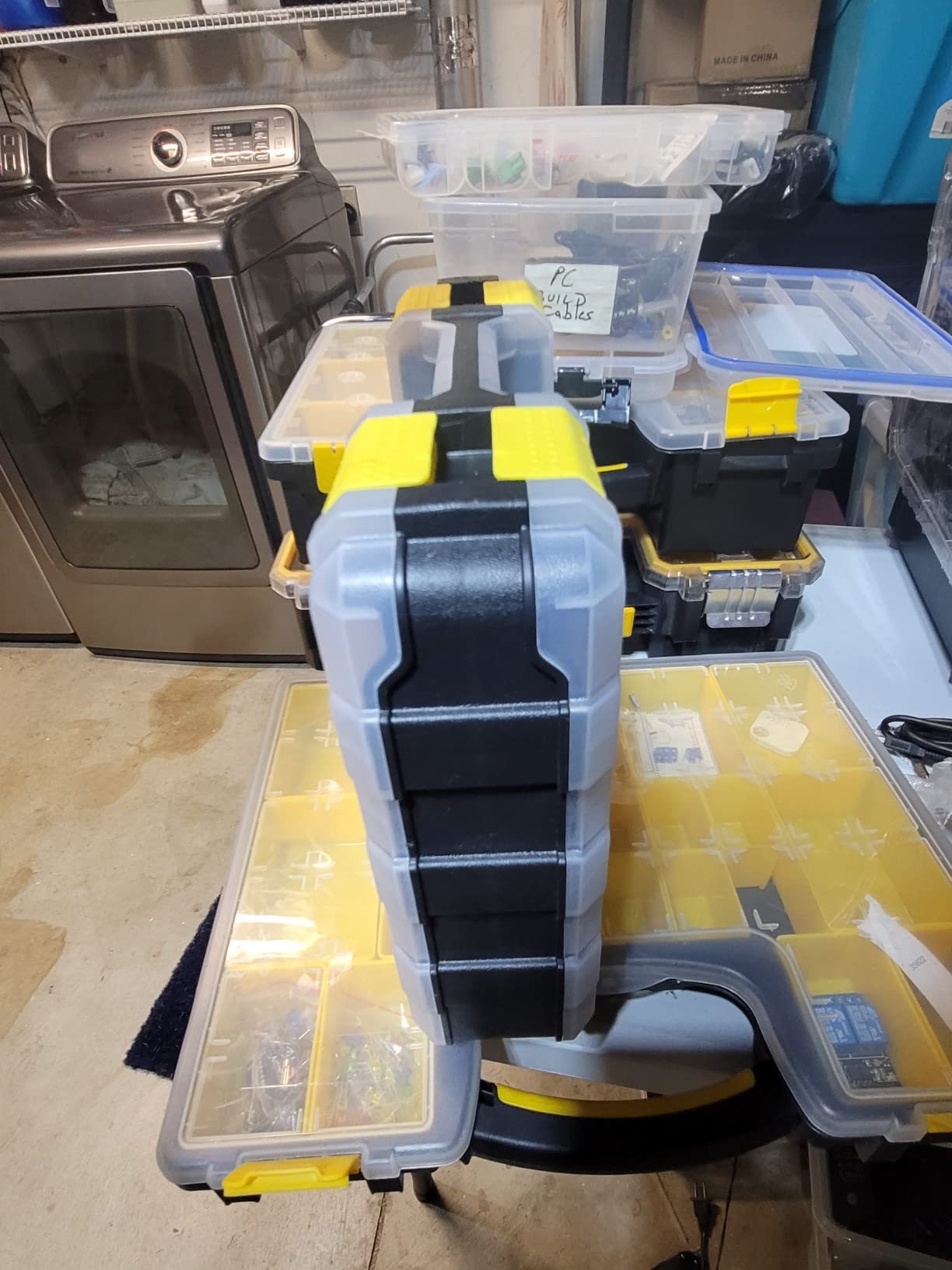 Hardware Organizer Box 34 Compartments Small Parts Organizer with Removable Dividers Durable Plastic Double Side Tools Box Screw Organizer For Nuts, Bolts, Screws, Nails, Small Hardware (Yellow) customer photo 2