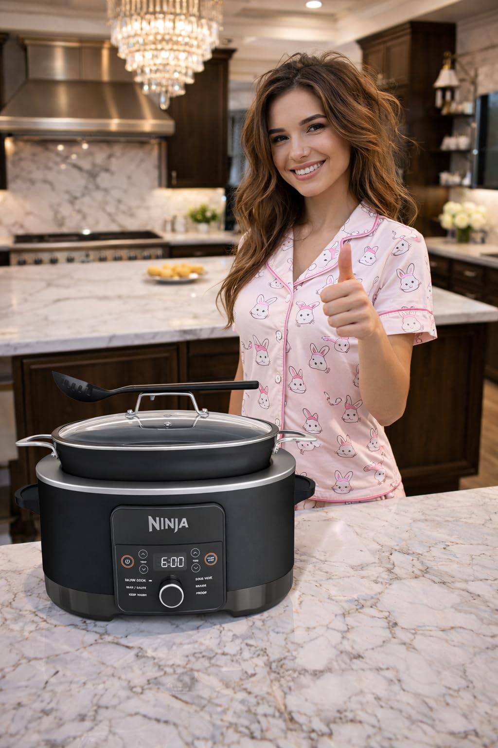 Ninja MC1001 Foodi PossibleCooker PRO 8.5 Quart Multi-Cooker, with 8-in-1 Slow Cooker, Dutch Oven, Steamer, Glass Lid Integrated Spoon, Nonstick, Oven Safe Pot to 500°F, Sea Salt Gray customer photo 1