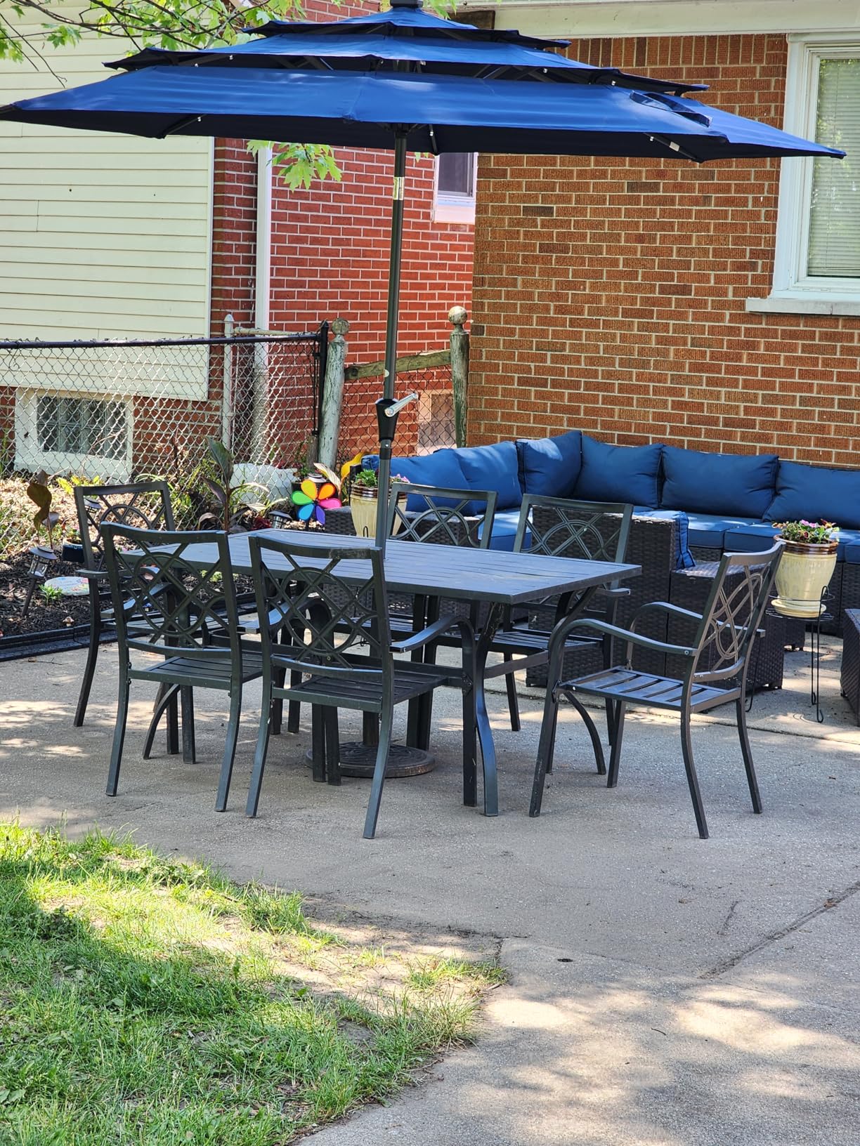 Best Choice Products 10ft 3-Tier Patio Umbrella, Outdoor Market Sun Shade for Backyard, Deck, Poolside w/ 24 LED Lights, Tilt Adjustment, Easy Crank, 8 Ribs customer photo 2