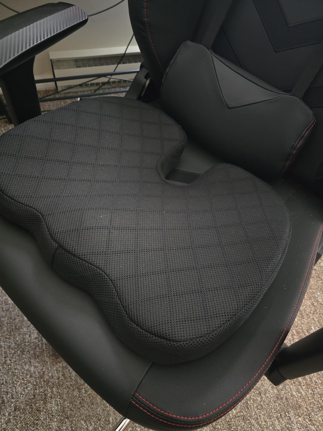 TushGuard Seat Cushion - Memory Foam Cushion for Office Chair, Car Seat, Airplane, Bleacher - Sciatica & Hip & Coccyx Pain Relief Desk Chair Cushion for Long Sitting Office Workers, Car Drivers customer photo 1