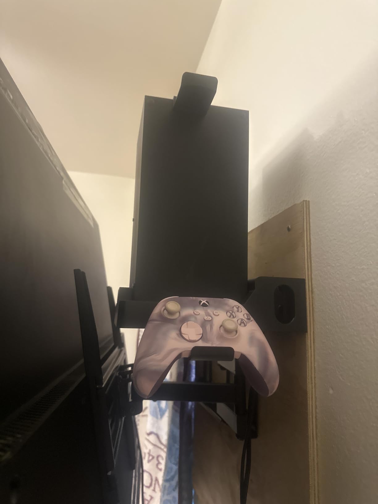 Wall Mount for Xbox Series X Console - Sturdy Wall Shelf Kit Load Up to 45Lb, Dual Ventilation Design, Place Xbox Front Facing and Prevent from Falling (with 2 Controller Holder and 1 Headphone Stand) customer photo 1