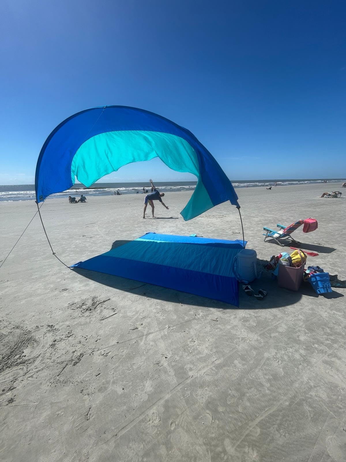 Shibumi Shade Mini 3.0 Version | Beach Canopy Wind-Powered Portable Sun Shade | Provides 75 Sq. Ft. of Shade for up to 4 People | Sets up in 2 Min | Quiet Canopy | Wind Assist Included customer photo 1