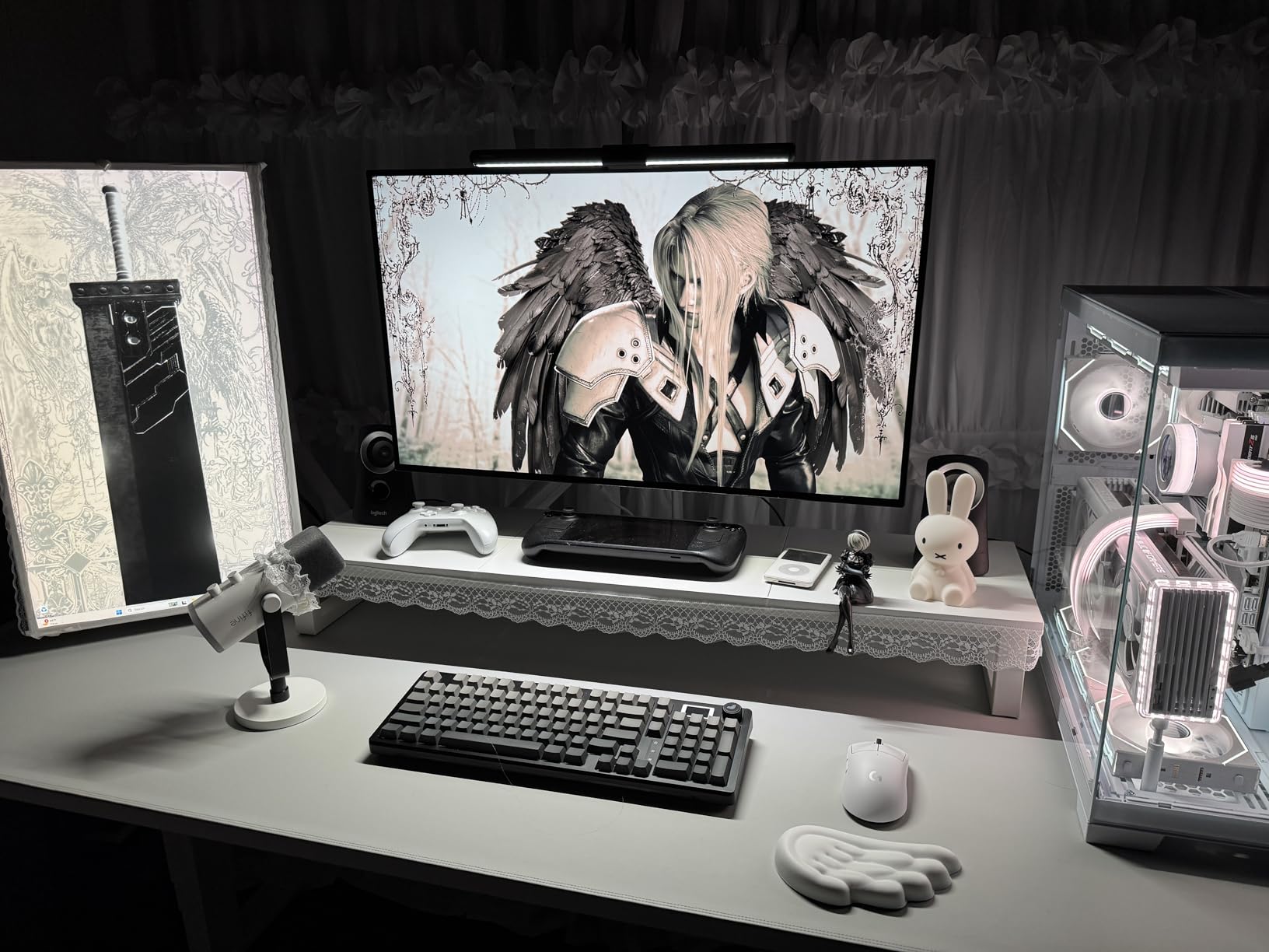 Quntis Monitor Light Bar PRO+ with Remote Control, Fit for Curved/Flat Monitor, Eye-Care USB Computer Lamp Dimmable Screen Light Bar with Auto-Dimming, No Glare Home Office Gaming Desk Lamp customer photo 2