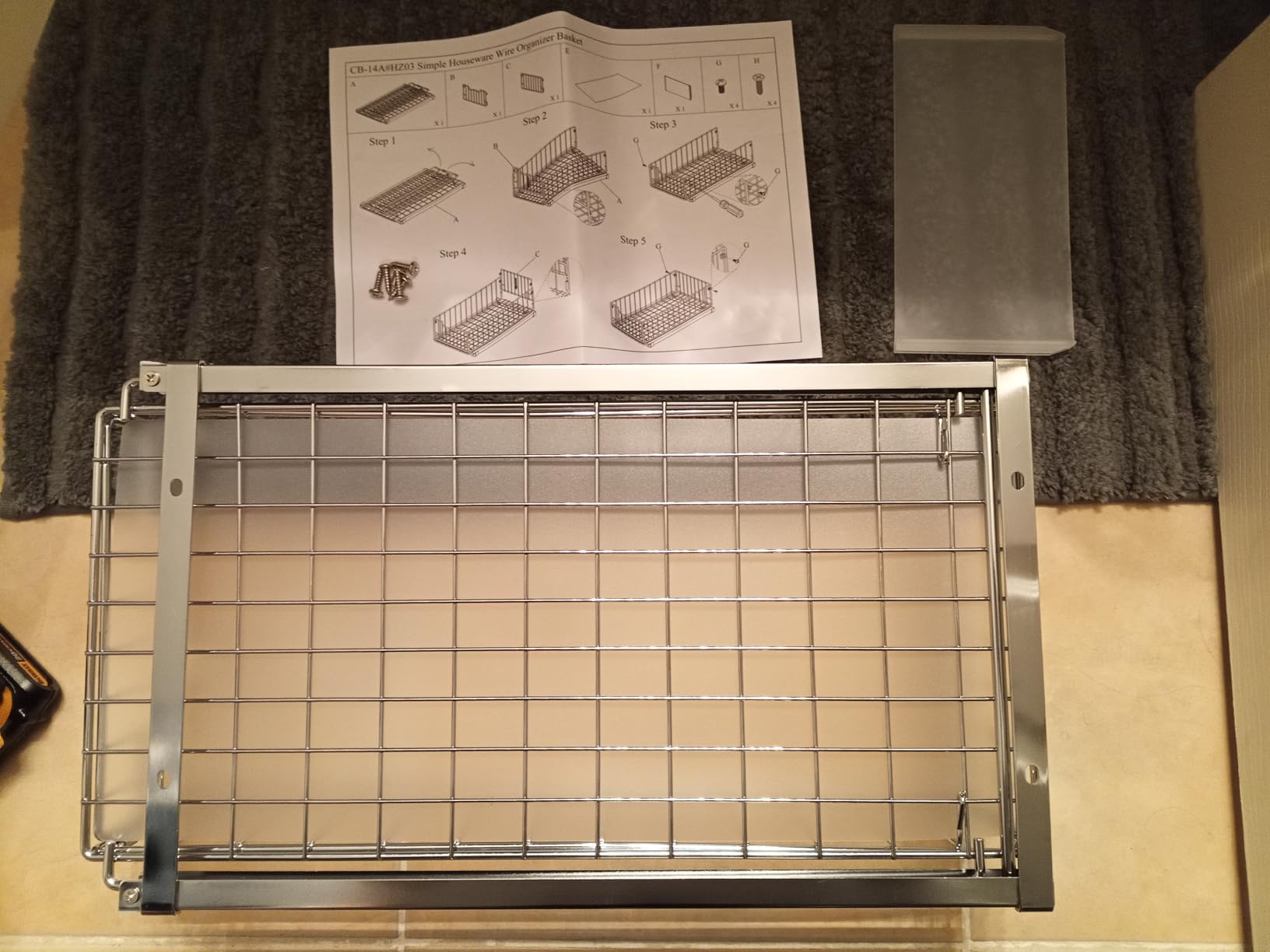 Simple Houseware Pull-Out Cabinet Sliding Basket Organizer, 17.2 D x 9.7 W x 5 H - Chrome Finished, Ideal for Kitchen and Bathroom Cabinet Storage customer photo 1