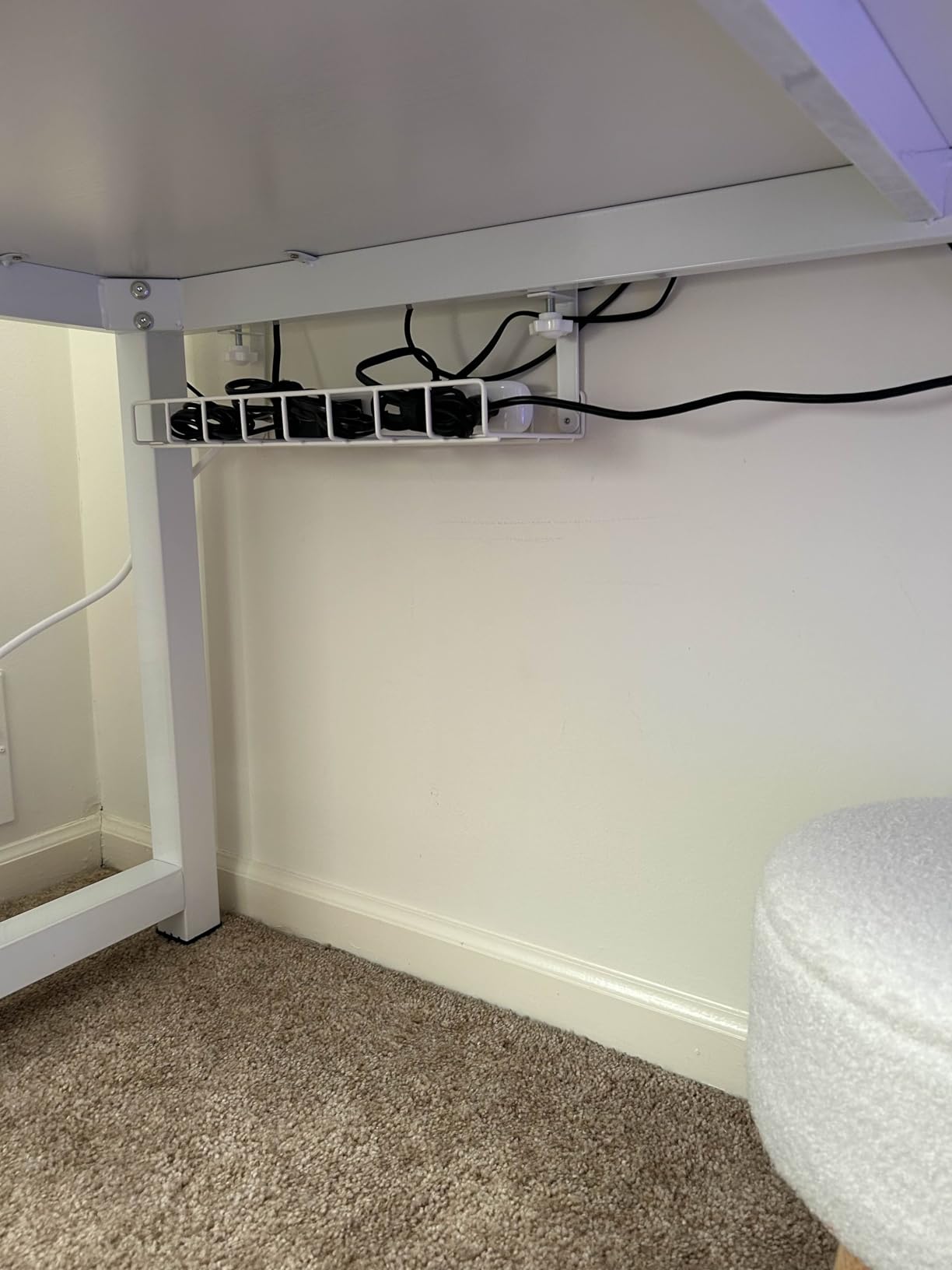 Under Desk Cable Management Tray, Xpatee Upgraded Wire Management No Drill No Screws customer photo 1