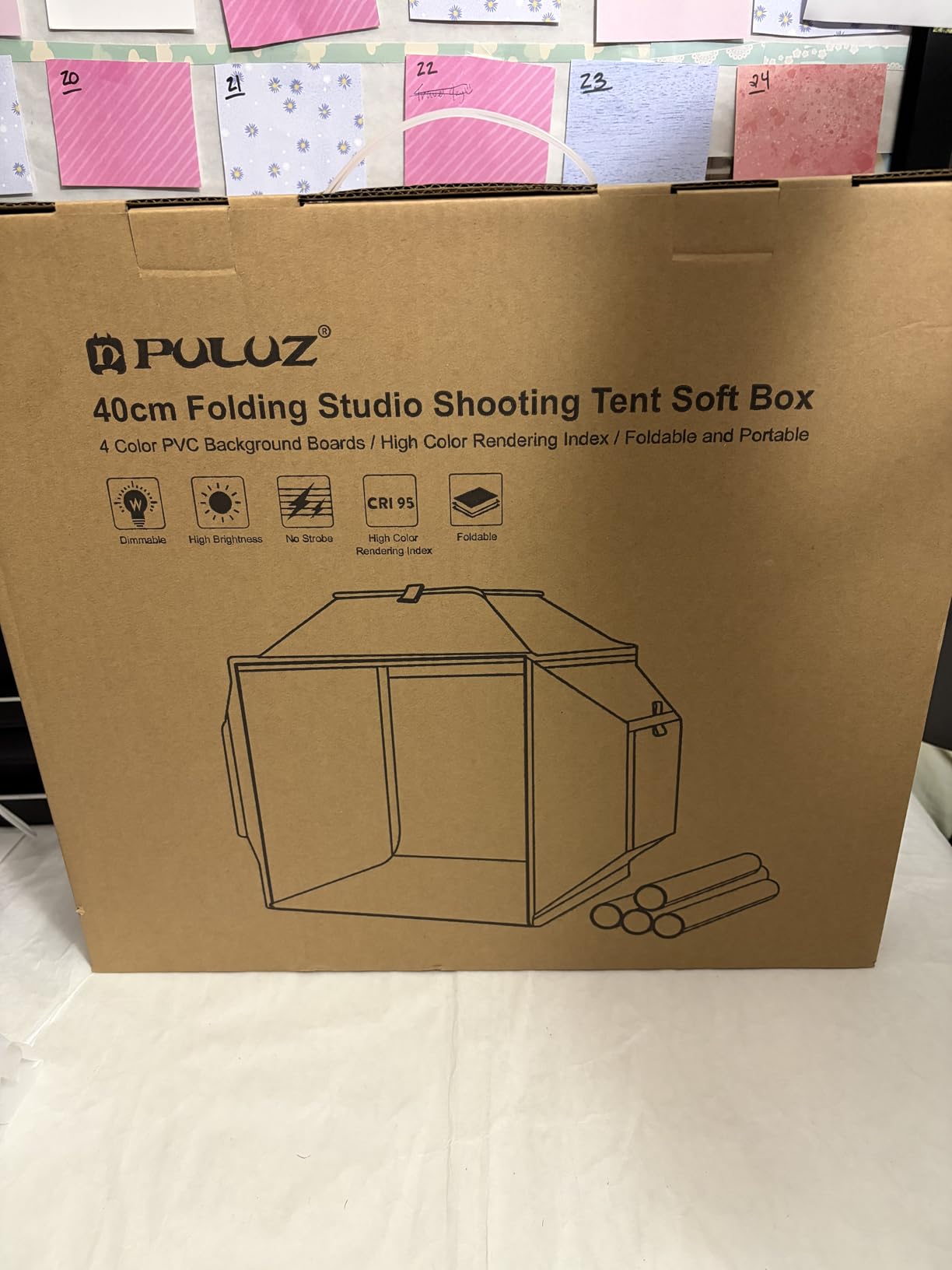 PULUZ Portable Photo Studio Light Box, 16x16 inch Professional Dimmable Shooting Tent Kit Soft Box with 480pcs LEDs Lights 4 Backdrops for Jewelry and Small Product Photography Props Upgrade 16 inch customer photo 1