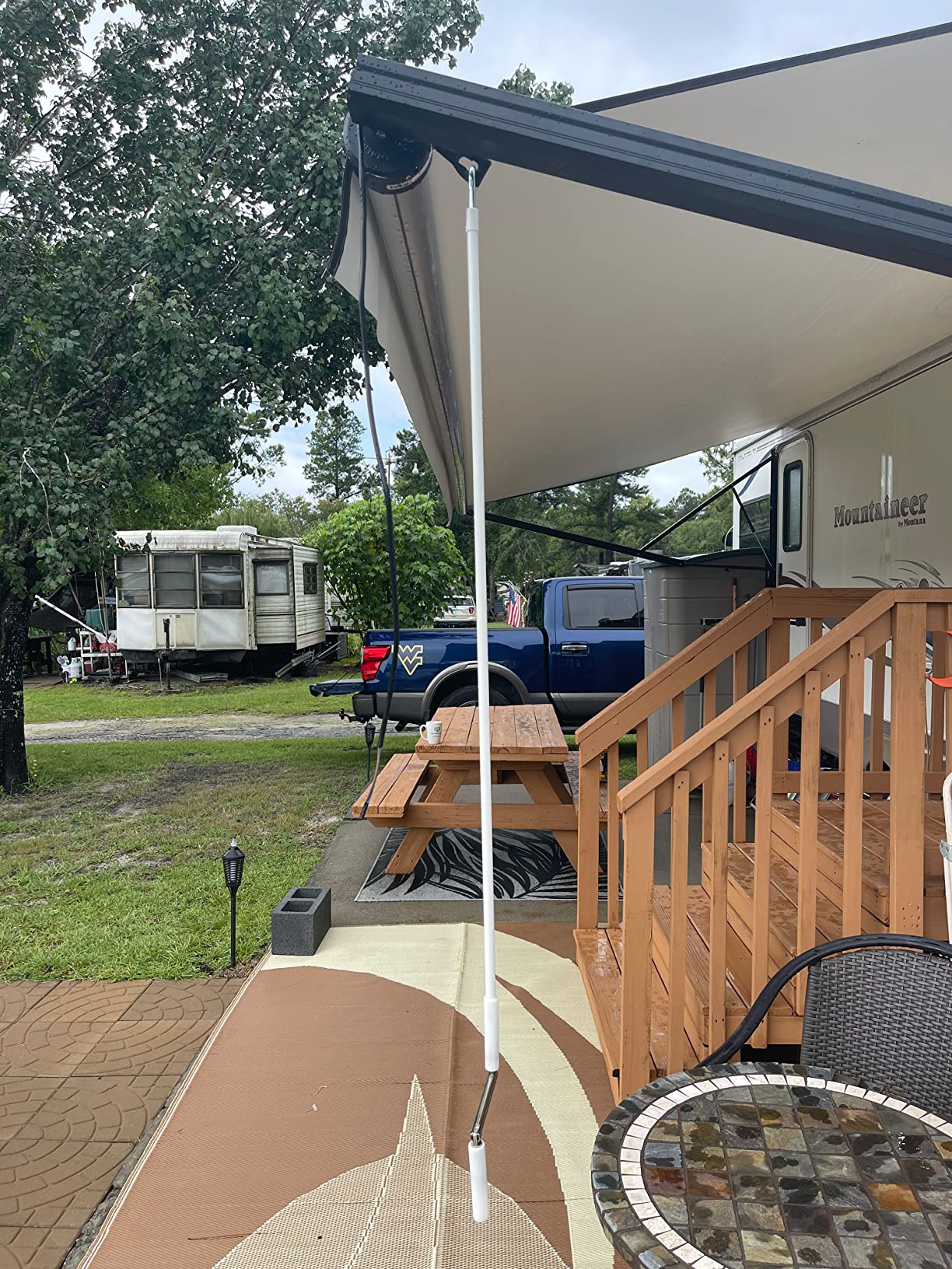 Awnlux Black Motorized Modular Retractable RV Awning Full Set Assemblies for RV, 5th Wheel, Travel Trailers, Toy Haulers, and Motorhome - RV Trailer Awning for Home or Camper - 10x8 Ft - Black Strip customer photo 2