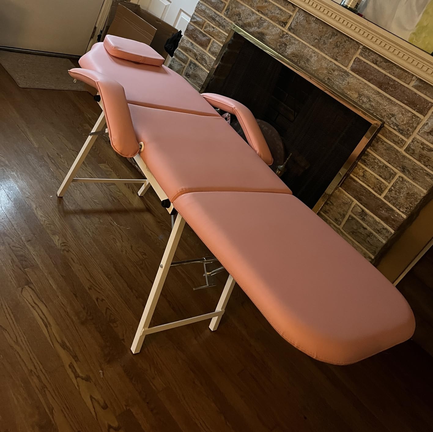 Paddie Portable Tattoo Chair for Client 72inch, Mobile Massage Table Foldable with Storage Bag, White customer photo 1