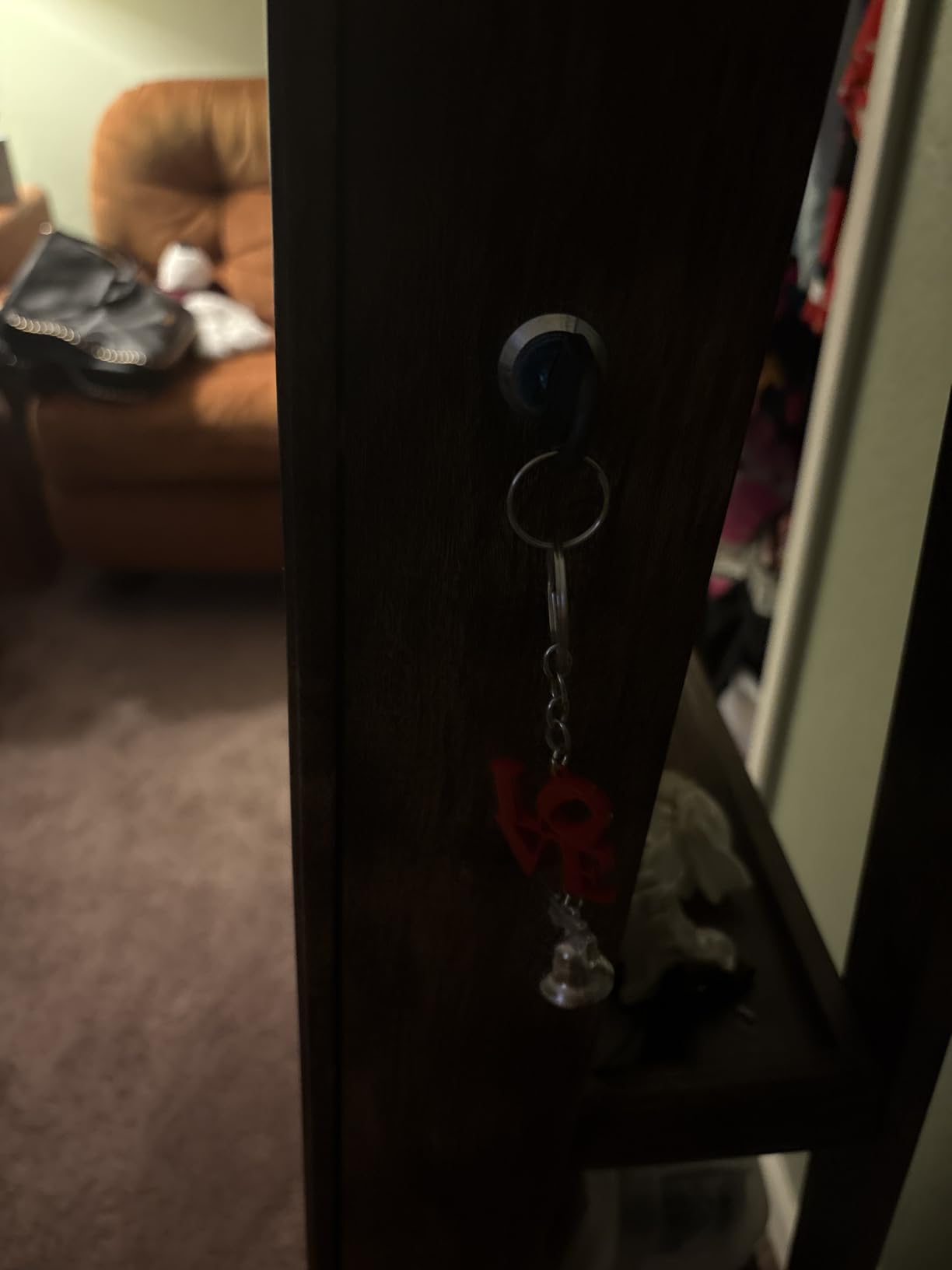 SONGMICS LED Cabinet Standing, Lockable Jewelry Armoire with Full-Length Mirror, Space-Saving Jewelry Organizer with Mirror, Bottom Drawer and Shelf, Gift Idea, Rustic Brown UJJC025X01 customer photo 2