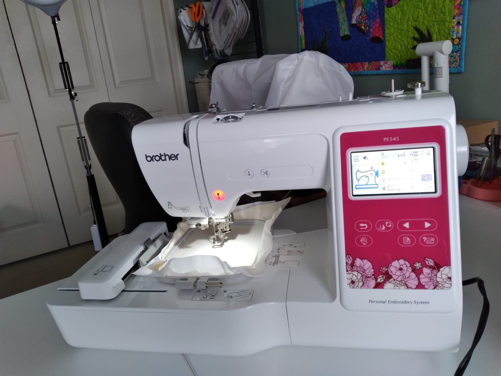 Brother PE545 Embroidery Machine, Wireless LAN Connected, 135 Built-in Designs, 4