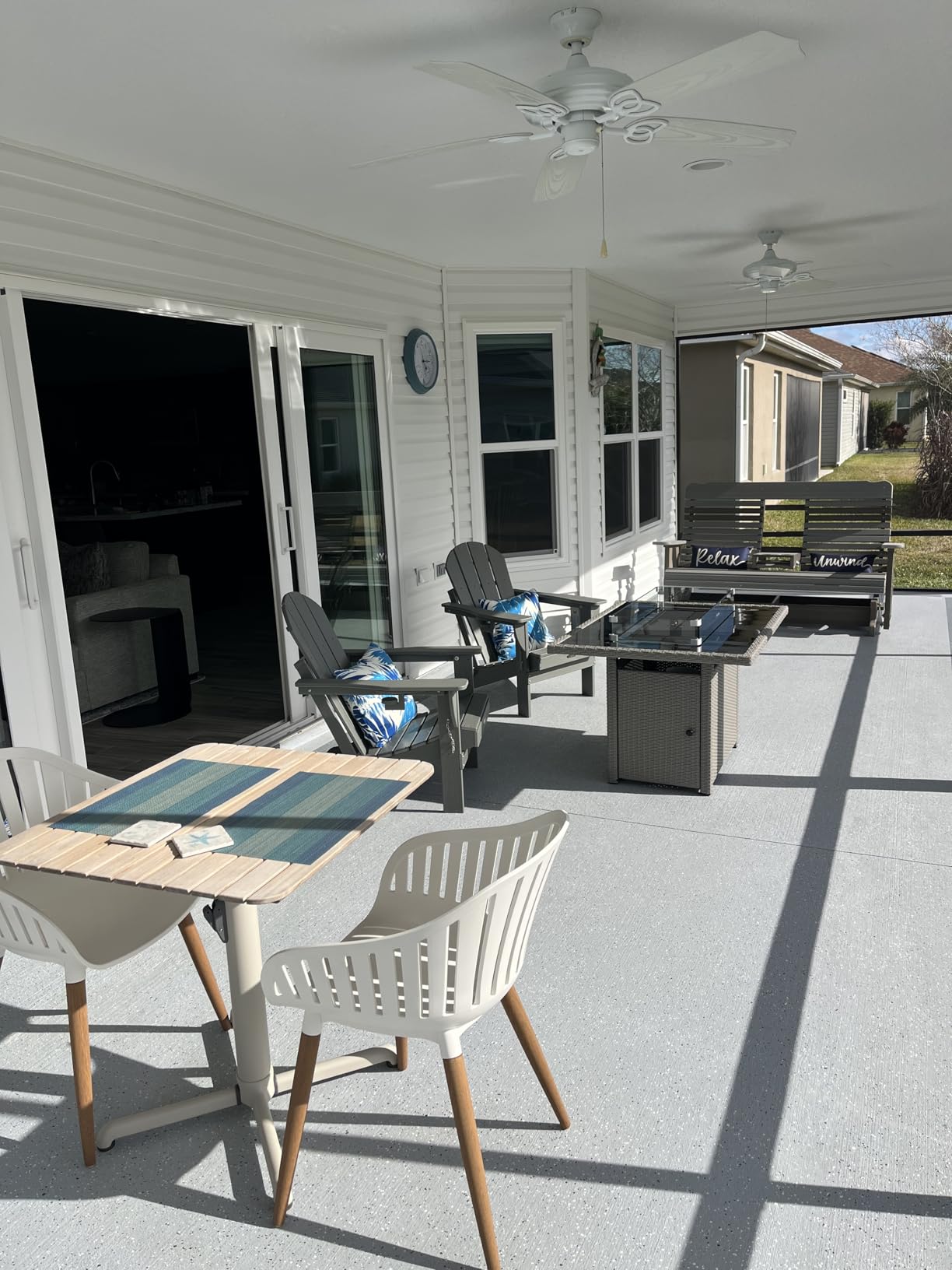 Folding Adirondack Chair Wood Texture, Patio Chair Weather Resistant, Plastic Fire Pit Chair with Cup Holder, for Lawn Outdoor Porch Garden Backyard Deck (Grey) customer photo 1