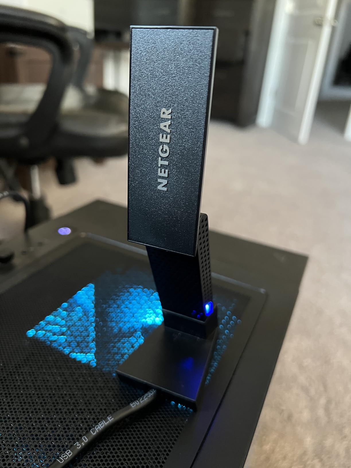 NETGEAR Nighthawk WiFi 6E USB 3.0 Adapter (A8000) - AXE3000 Tri-Band Wireless Gigabit Speed (Up to 3Gbps) - New 6GHz Band - Works with Any WiFi 6 or 6E Router Or Mesh System - for Windows PC customer photo 1