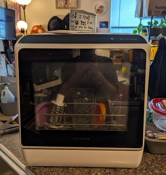 BLITZHOME Portable Dishwasher Countertop, WIFI Smart Dishwasher, Compact Dishwashers with 5L Built-in Water Tank, 6 Programs, 360 Dual Spray, High-Temp & Air-Dry Function, Fruit Cleaning customer photo 2