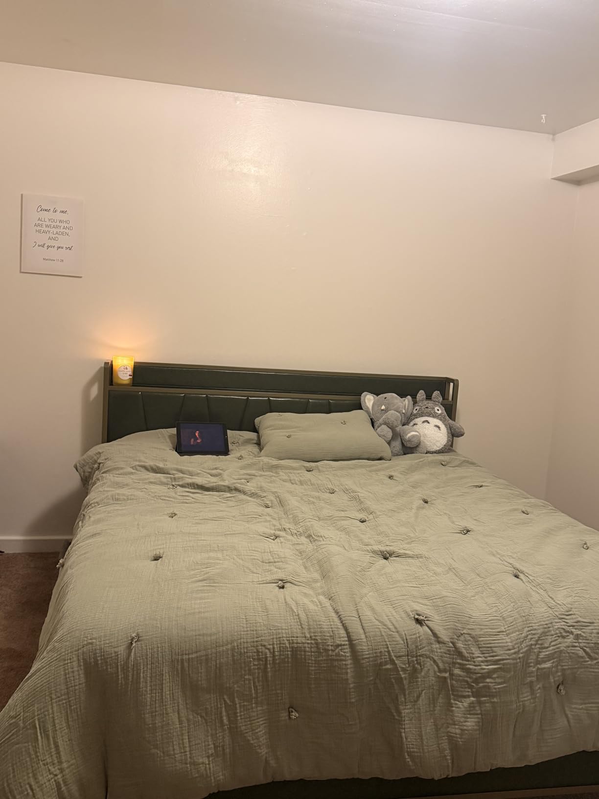 LIKIMIO King Size Bed Frame, Storage Headboard with Charging Station, Solid and Stable, Noise Free, No Box Spring Needed, Easy Assembly customer photo 1