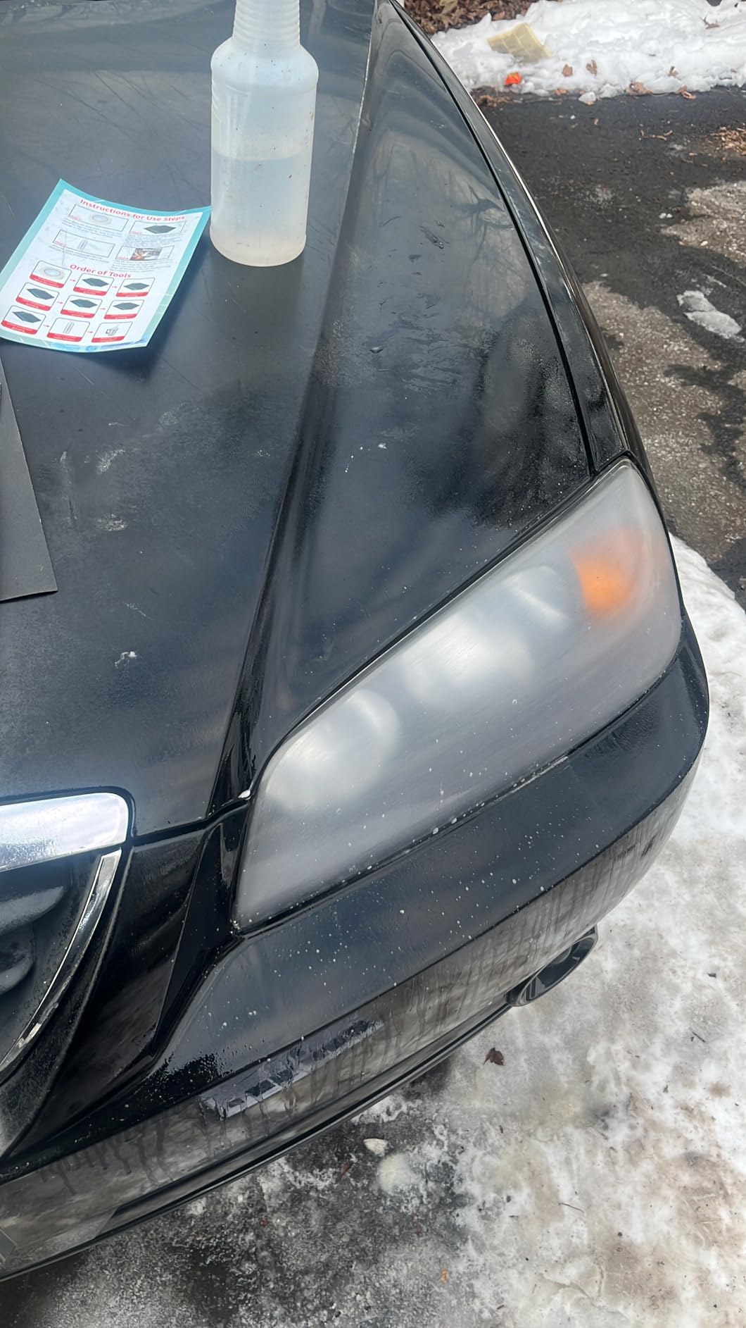 Headlight Restoration Car Headlight Lens Scratch Repair Polish Tool with 100 ml Restoration Liquid,Auto Headlight Vapor Renovation Kit with UV Block Coat to Remove Yellowing/Scratch/Haze/Oxidation customer photo 2