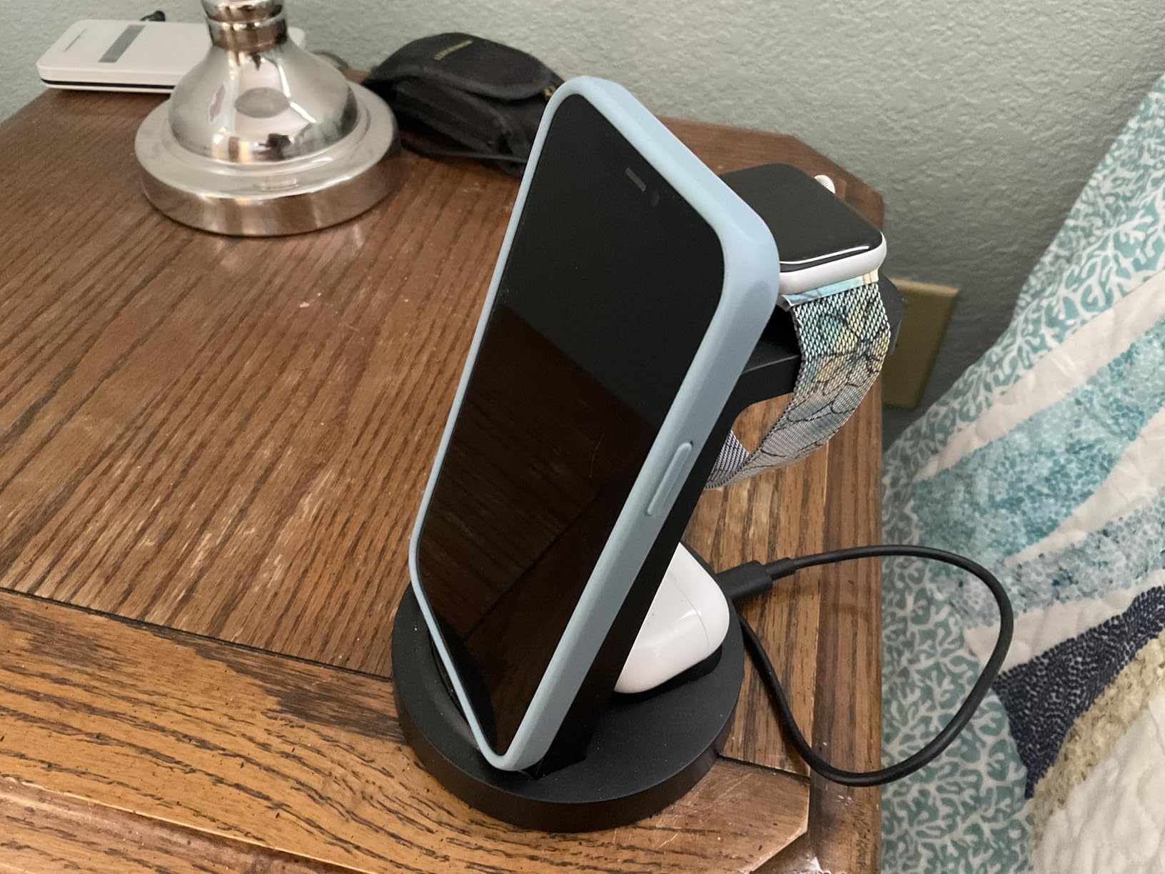 Anlmz 3 in 1 Charging Station for iPhone, Wireless Charger for iPhone 17 16e 16 15 14 13 12 11 X Pro Max & Apple Watch - Wireless Charging Station for AirPods 4 3 Pro customer photo 1