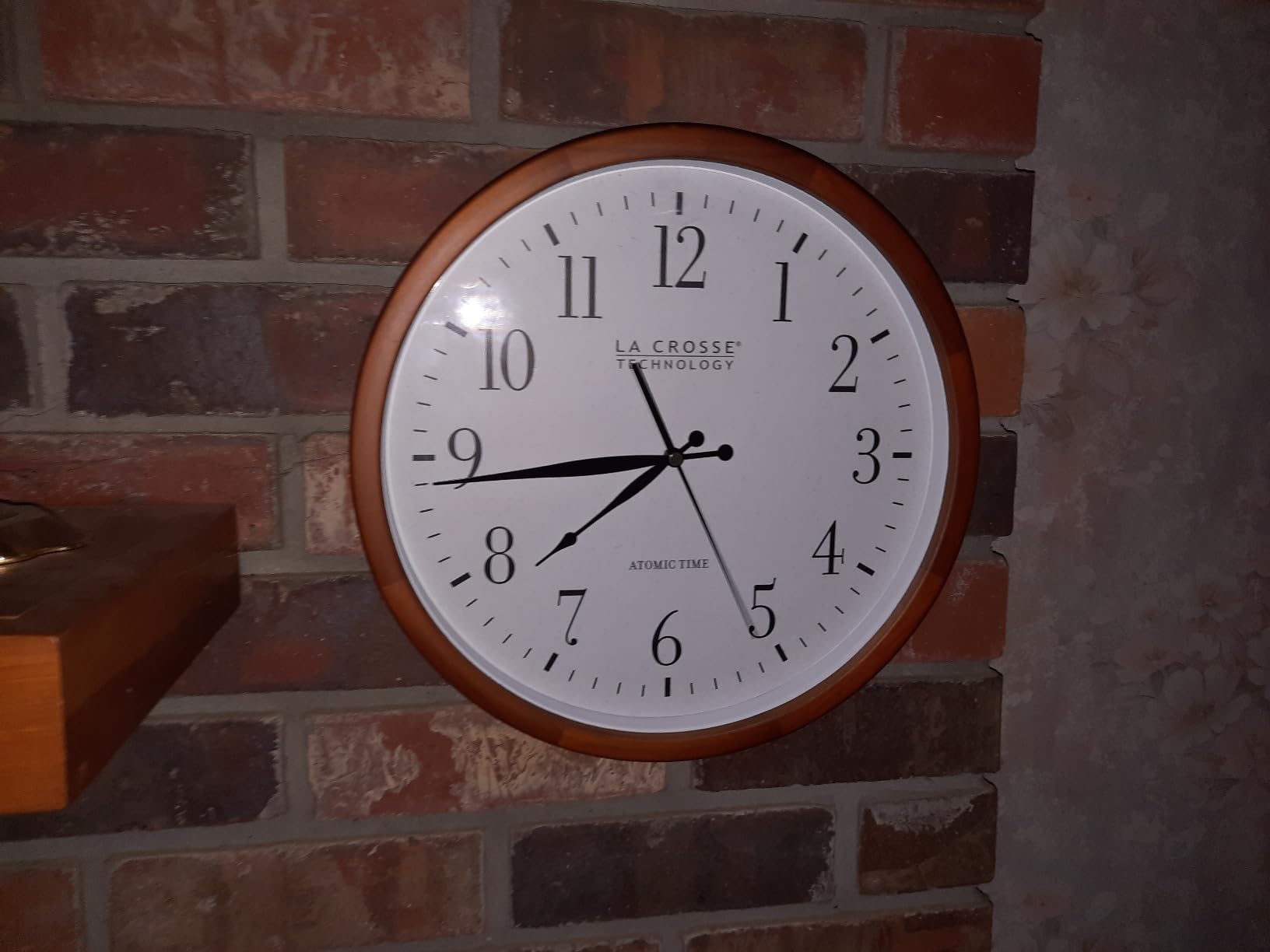 La Crosse Technology Atomic Analog Wall Clock, Wood, 12.80