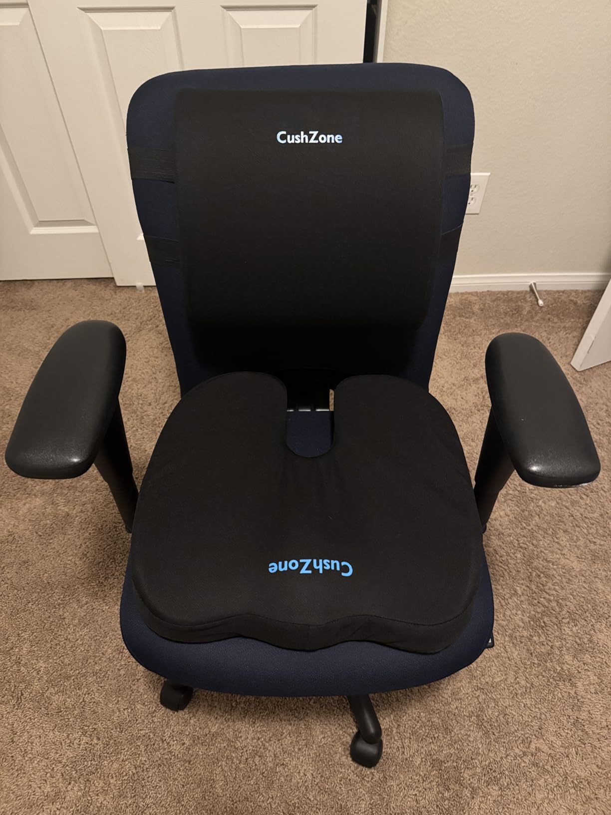 Ergonomic Seat Cushion & Lumbar Support Pillow - Memory Foam for Sciatica Pain Relief & Posture Correction, Non-Slip Chair Cushions for Office Chair/Car/Wheelchair/Travel customer photo 2