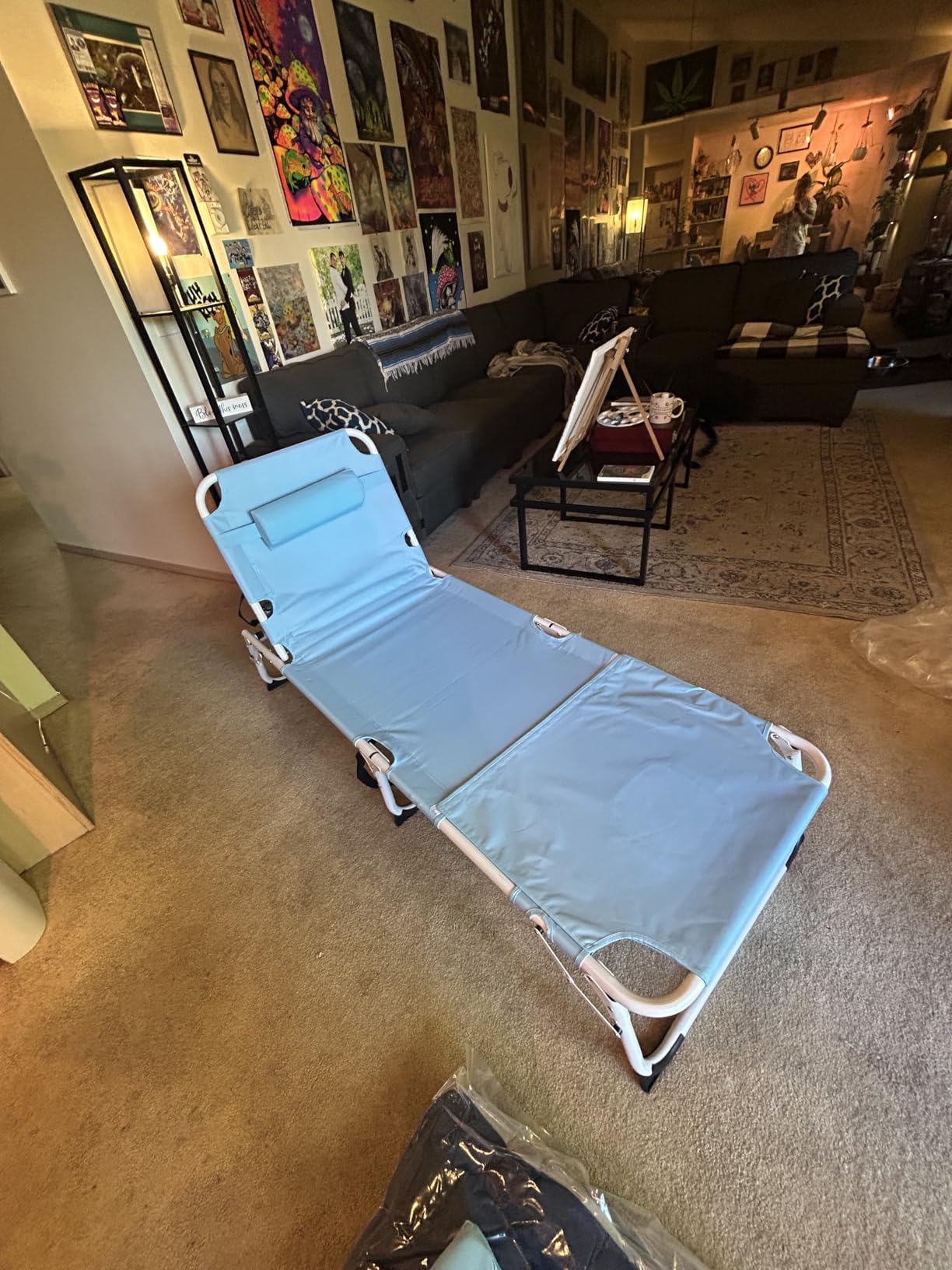 ABORON Chaise Lounge Chair, 5 Positions Padded Outdoor Tanning Chair, Heavy Duty Portable Lounge Chair for Outdoor Sunbathing Patio Pool Lawn Deck Poolside, Support up to 440 Lbs customer photo 2