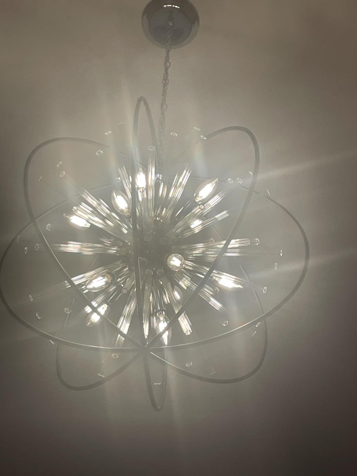 Vezzio 12-Light Modern Crystal Chandeliers for Entryway D27 Inch Black Globe Foyer Chandelier Contemporary Ceiling Hanging Light Fixture for Dining Room Kitchen Island Living Room Hallway Stairway customer photo 2