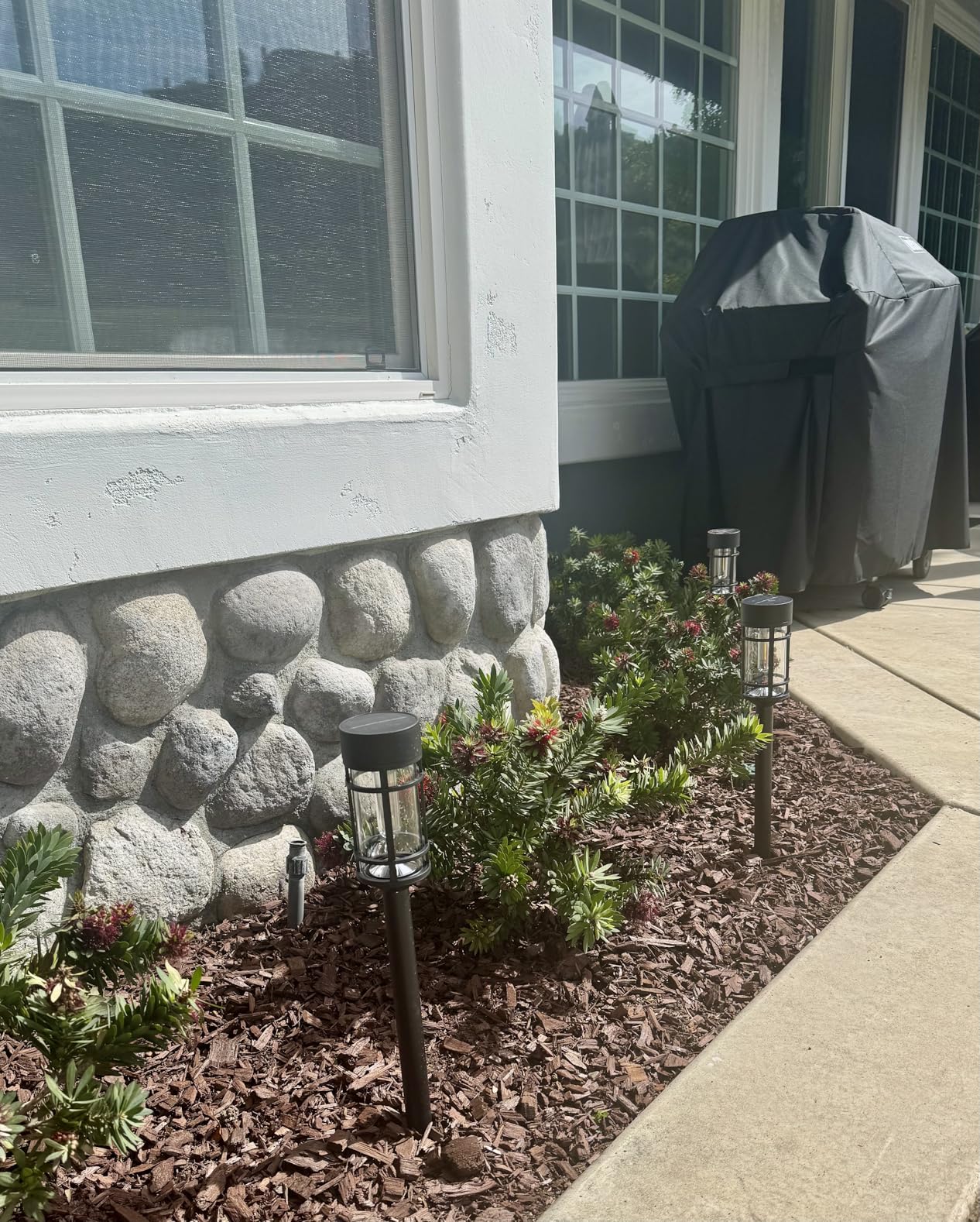 Mancra Solar Pathway Lights, 8 Pack LED Solar Lights Outdoor Waterproof, Glass Metal Garden Lighting for Yard Path Landscape Lawn Walkway Driveway, 3000K customer photo 1