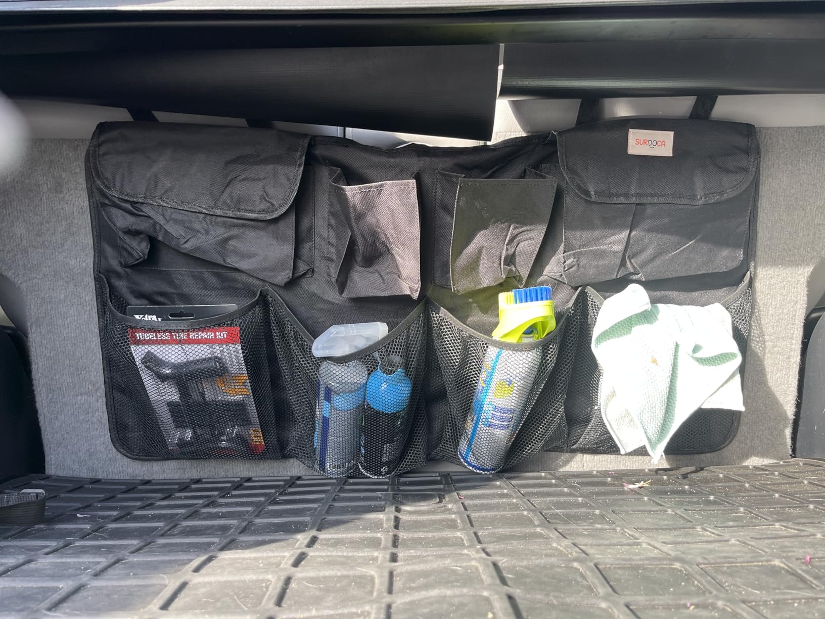 SURDOCA Car Trunk Organizer, LARGE CAPACITY(43 x 19 in) Car Storage Bag with 8 Pockets, 7X Upgraded Trunk Storage Organizer for Car, SUV, Truck, MPV customer photo 2