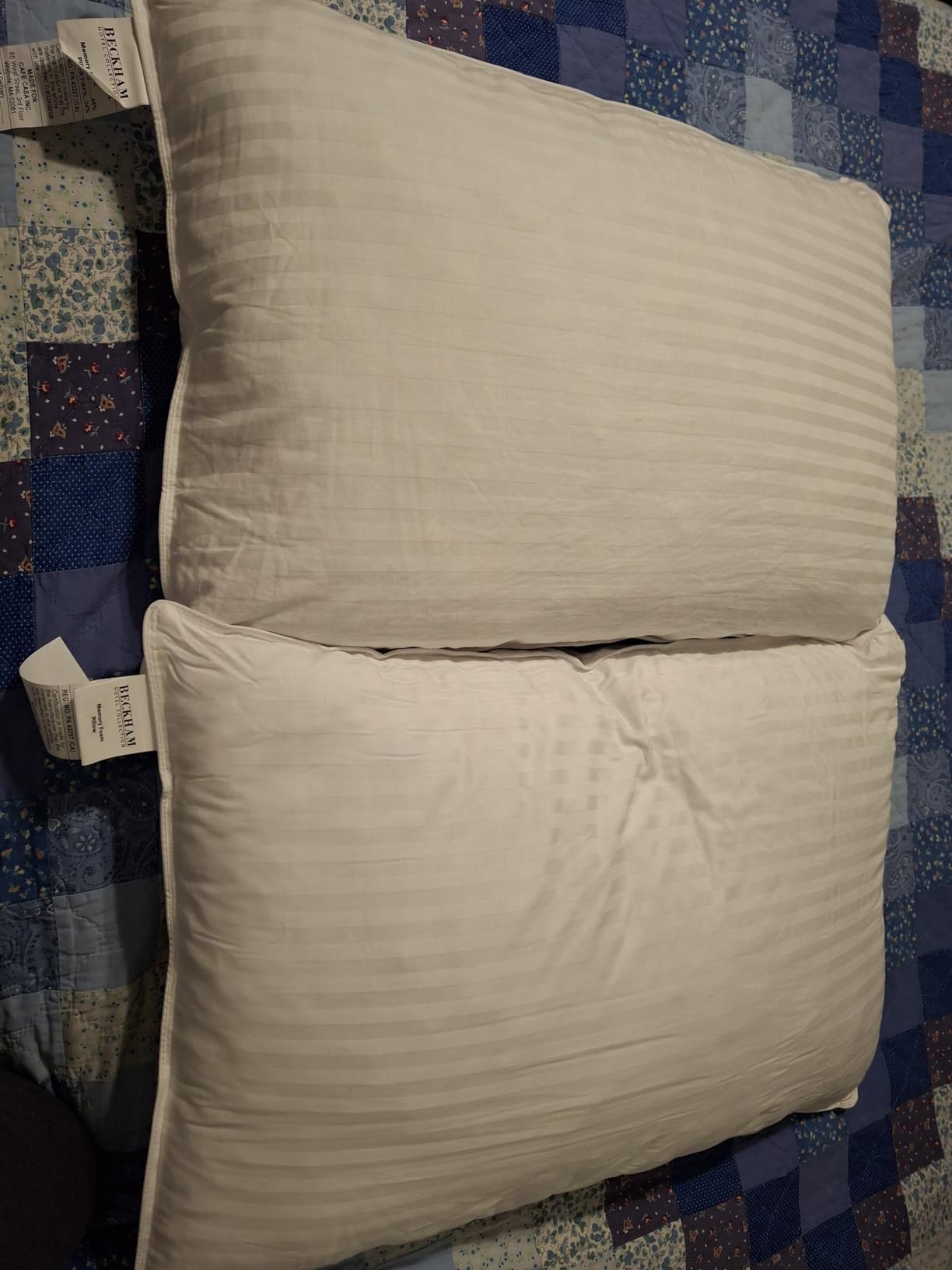 Beckham Hotel Collection Shredded Memory Foam Pillow 2-Pack Queen | Adjustable Fill Cooling Bed Pillows for Side, Back & Stomach Sleepers customer photo 2