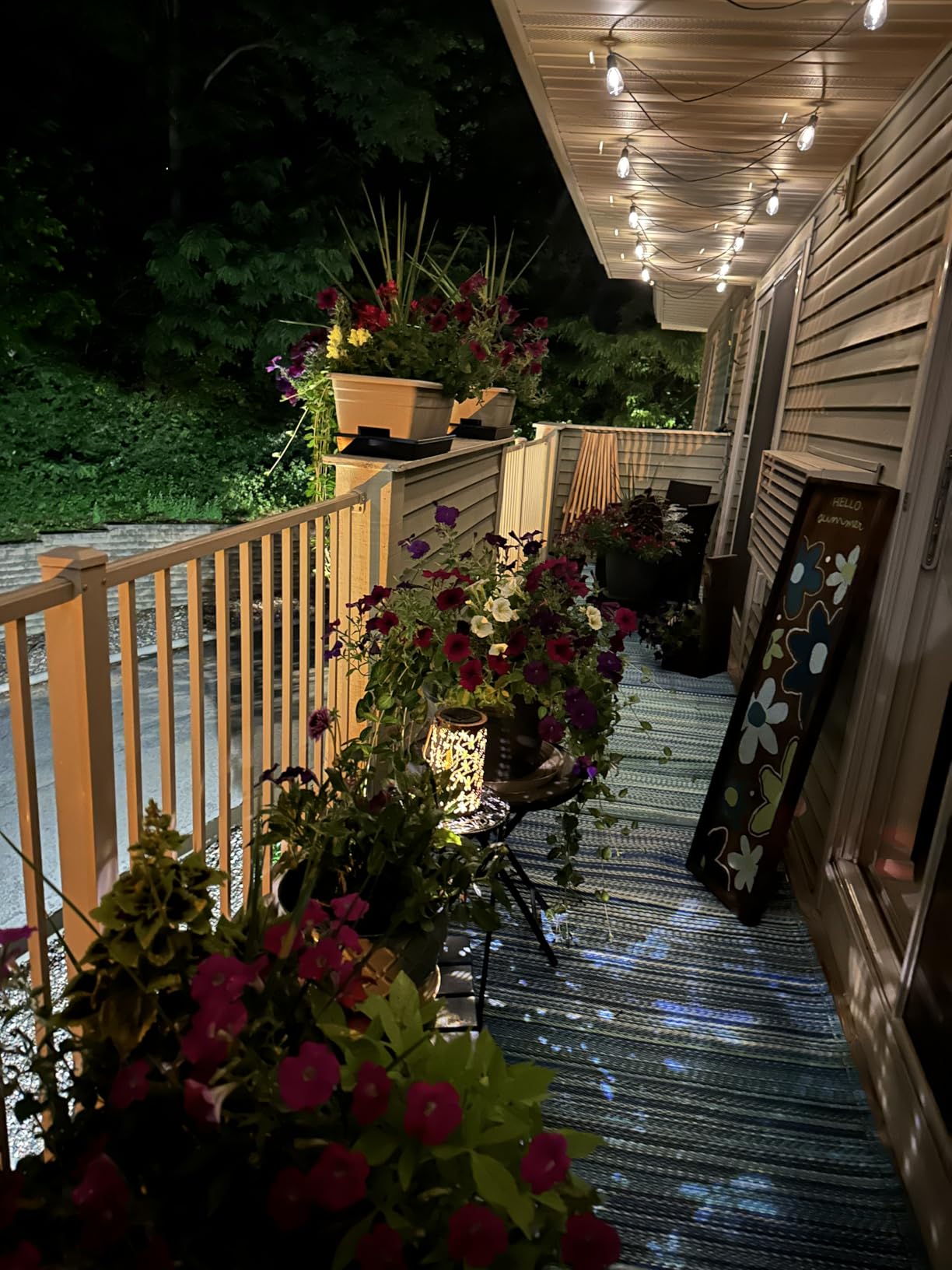 addlon 54FT(48+6) Solar String Lights Outdoor Waterproof with USB Charging & Remote Control - Dimmable Solar Power Patio Lights with LED Bulbs for Porch, Garden, Yard, Market, Bistro - Last for 20+Hrs customer photo 2