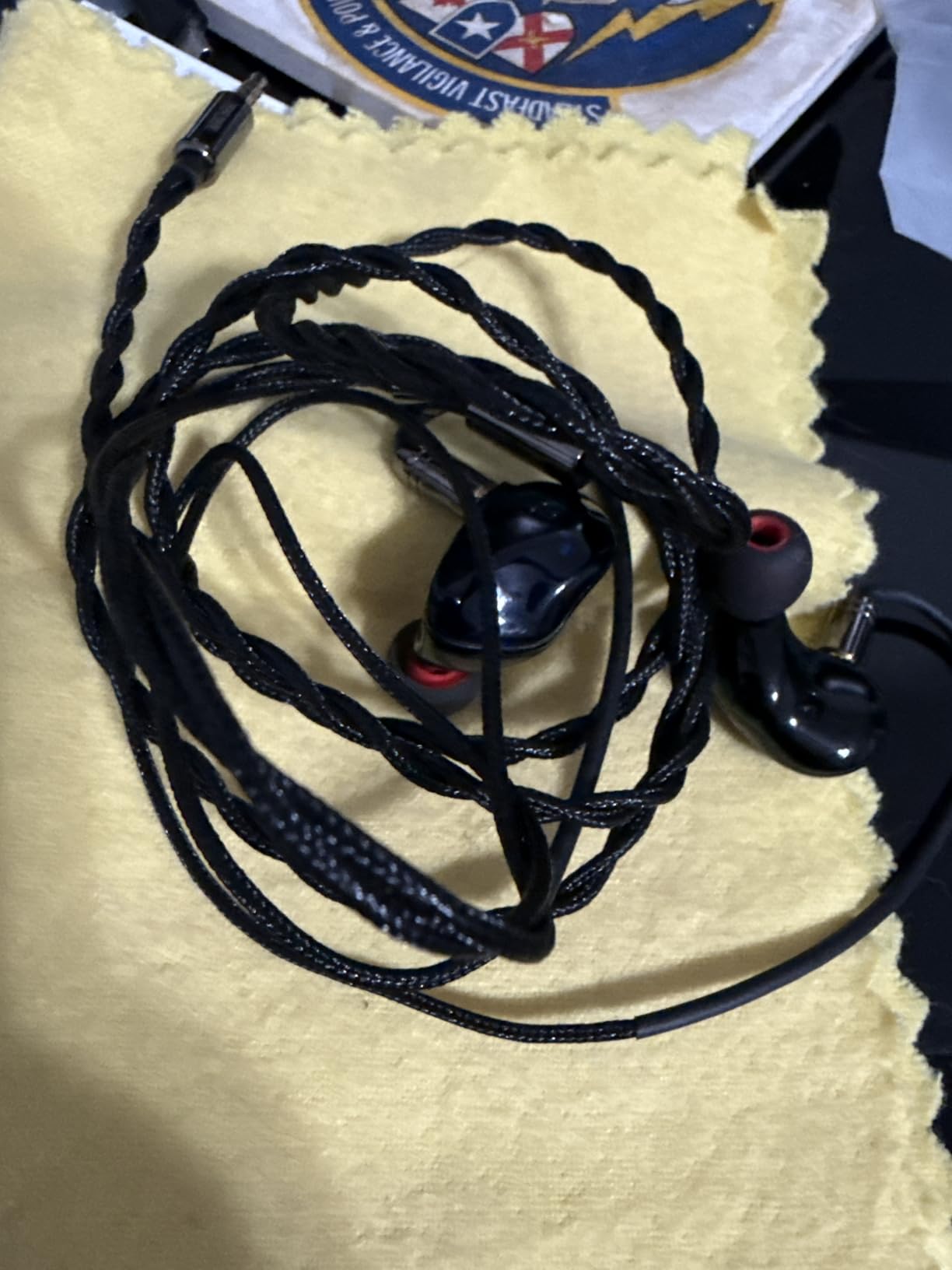 Tripowin Zombur in Ear Monitor Cable with Microphone, Recessed 2pin - Cotton Yarn Outer Layer, 3.5mm Audio Jack customer photo 1