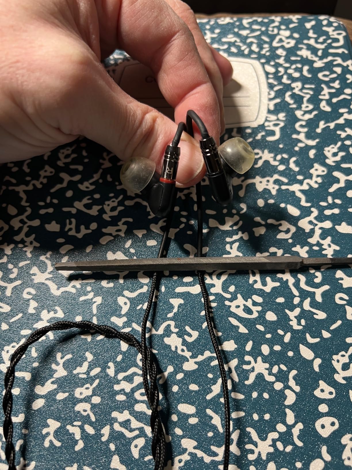 Tripowin Zombur in Ear Monitor Cable with Microphone, Recessed 2pin - Cotton Yarn Outer Layer, 3.5mm Audio Jack customer photo 2